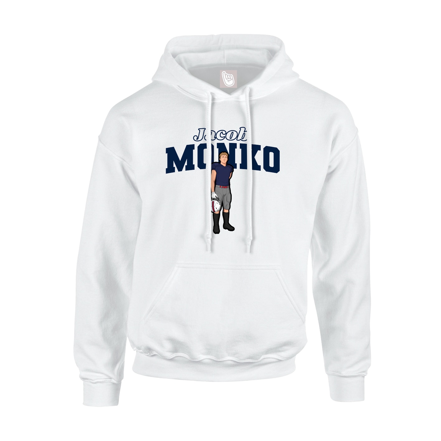 Hoodie — Name Arch in White