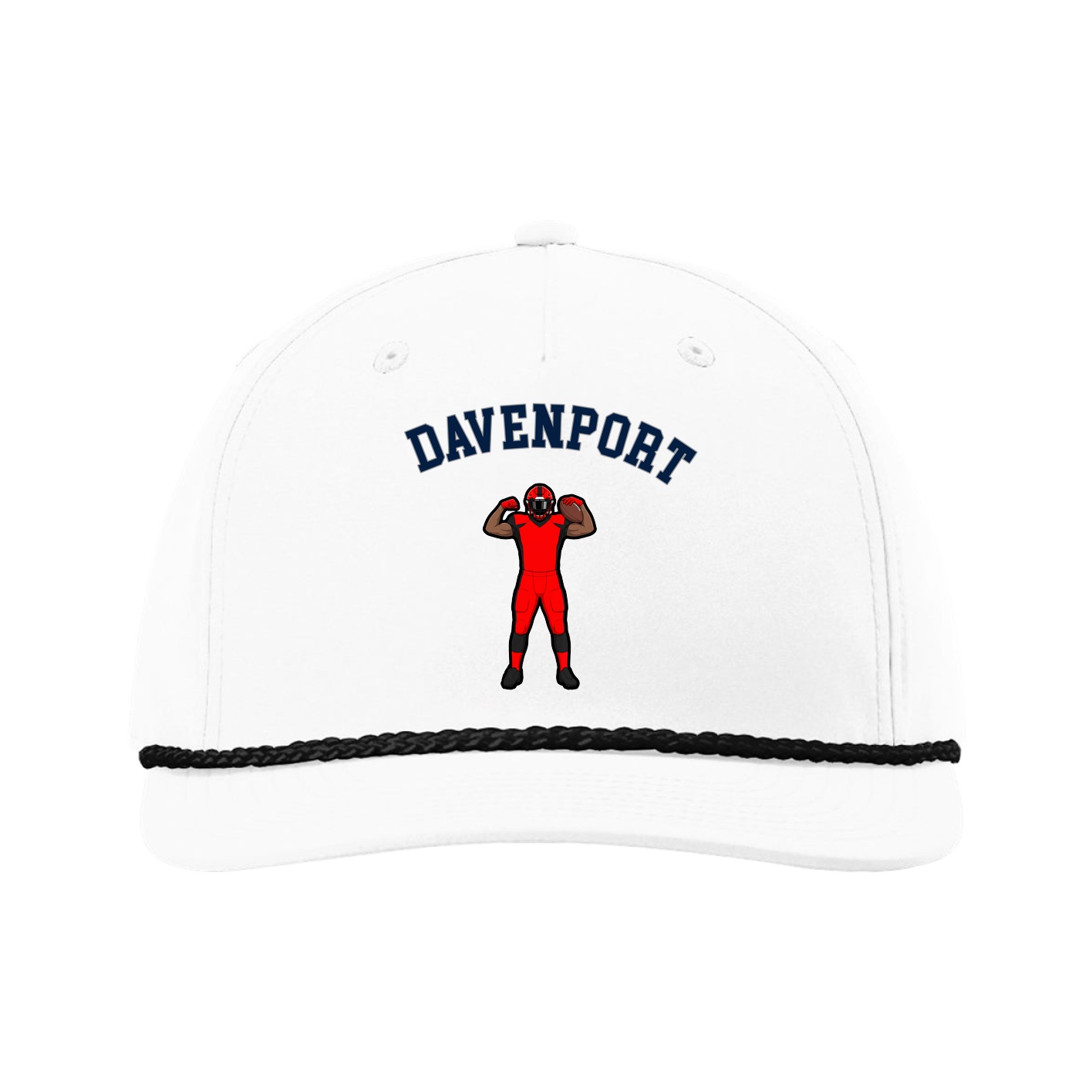 Five-Panel Classic Rope Cap — Shirsey Arch in White