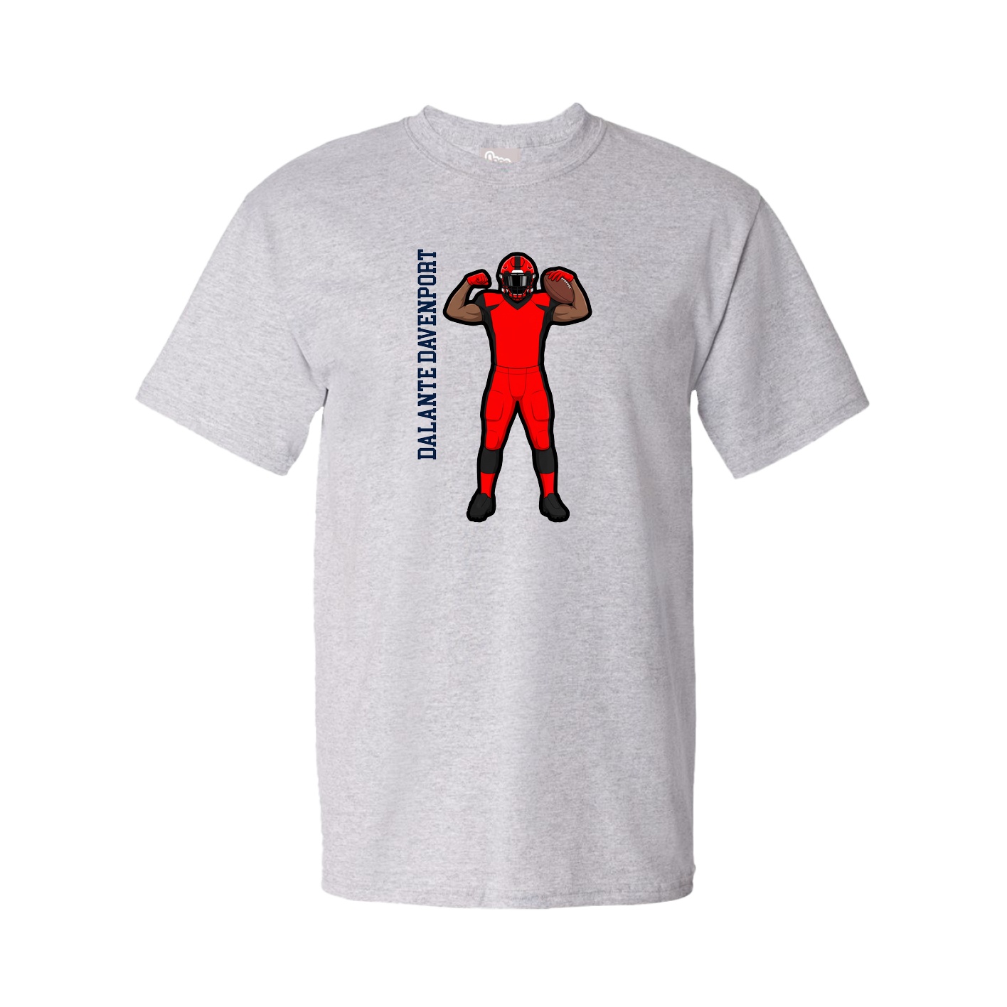 Tee — Name Vertical in Grey