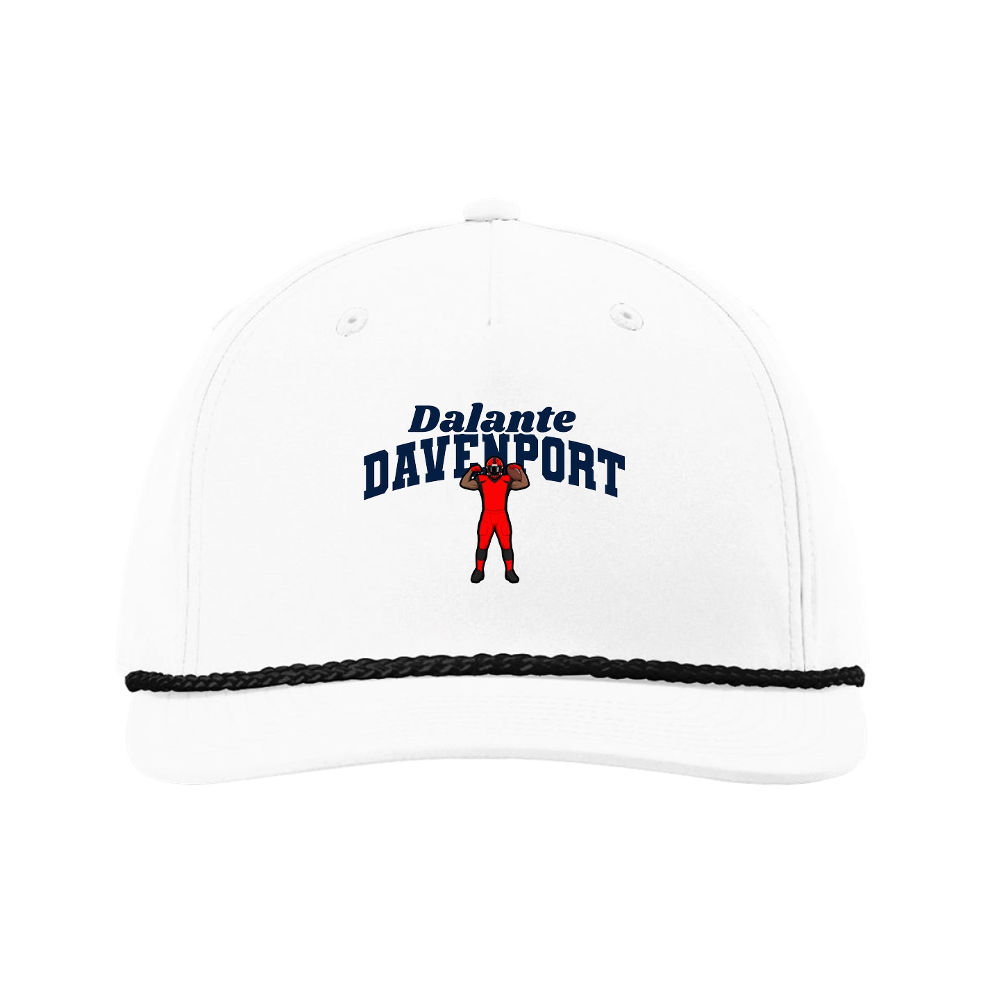 Five-Panel Classic Rope Cap — Signature Arch in White