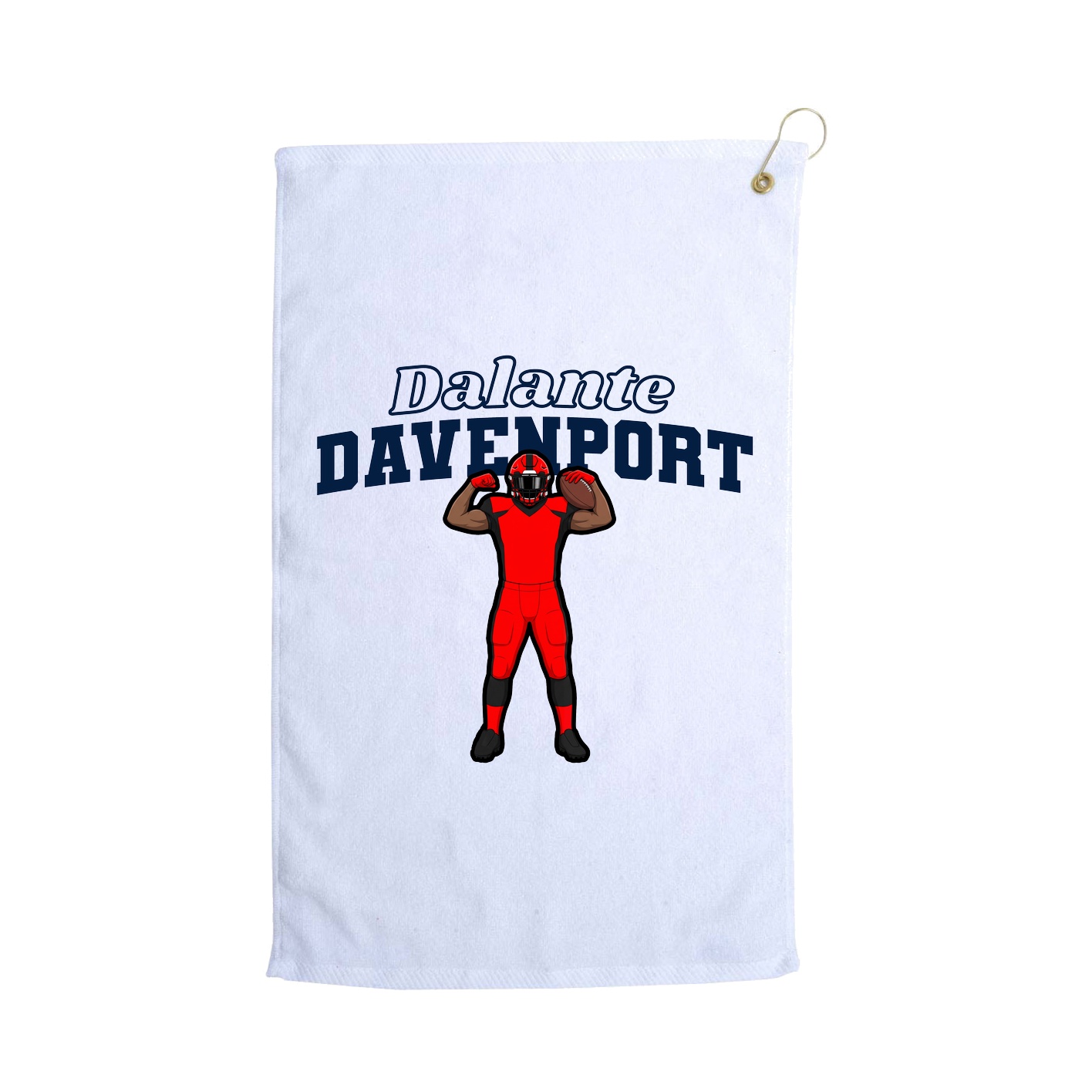 Golf Towel — Name Arch in White