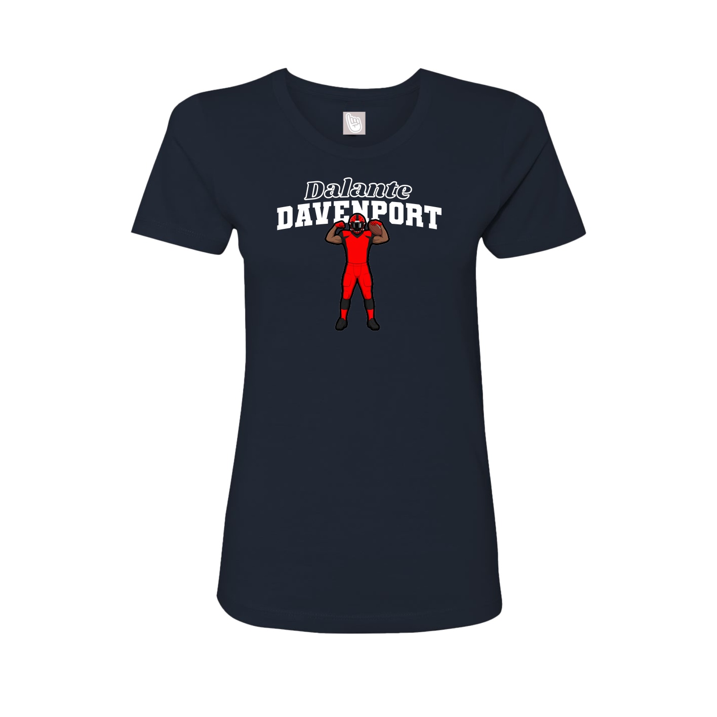 Fitted Women's Tee — Name Arch in Navy
