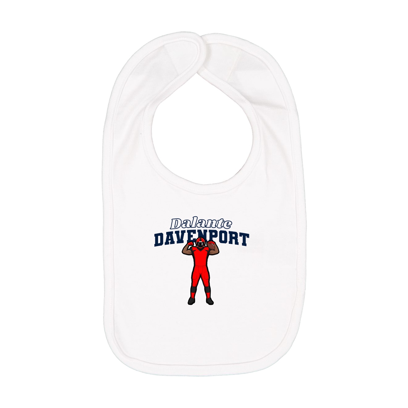 Infant Bib — Name Arch in White