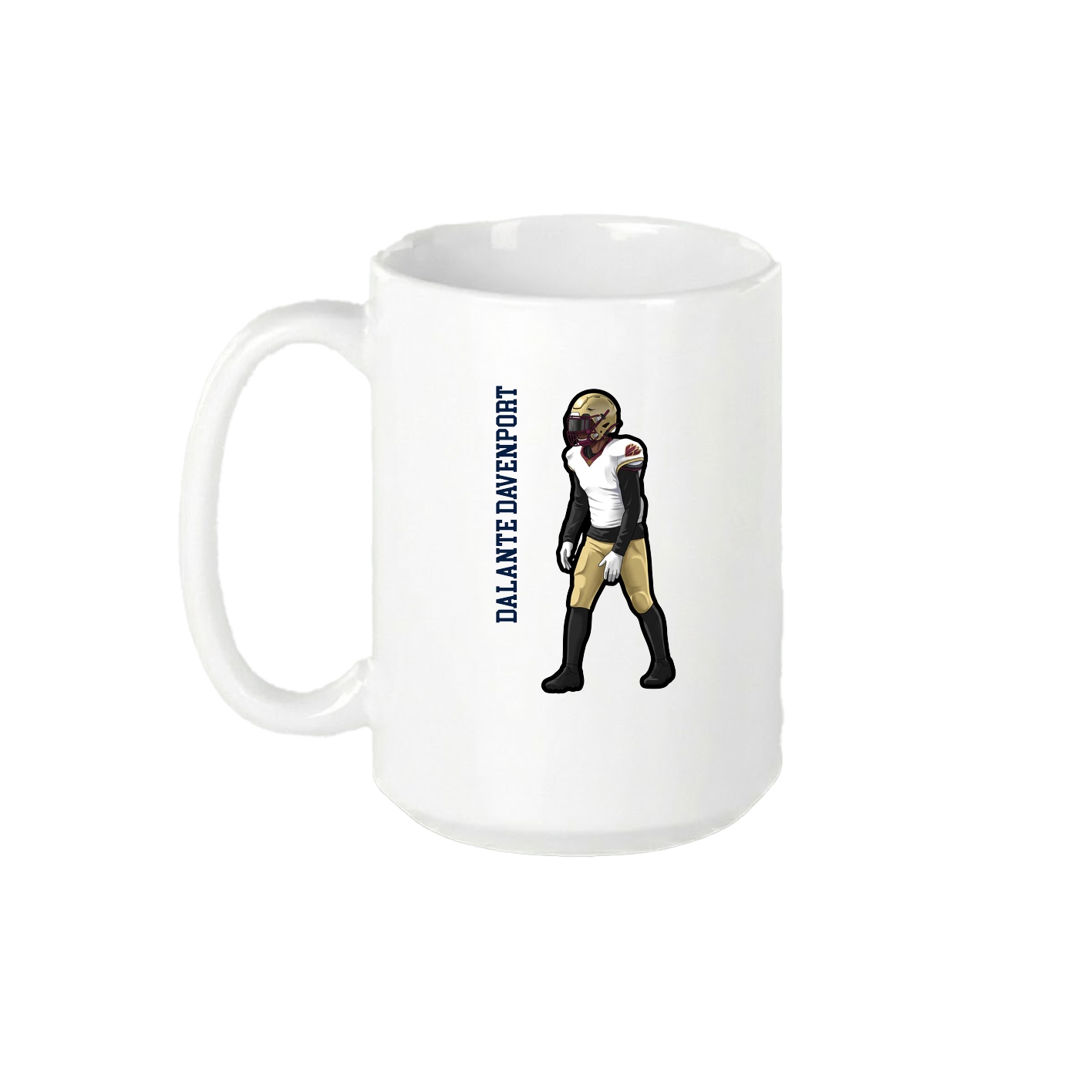 15oz Coffee Mug — Name Vertical in White