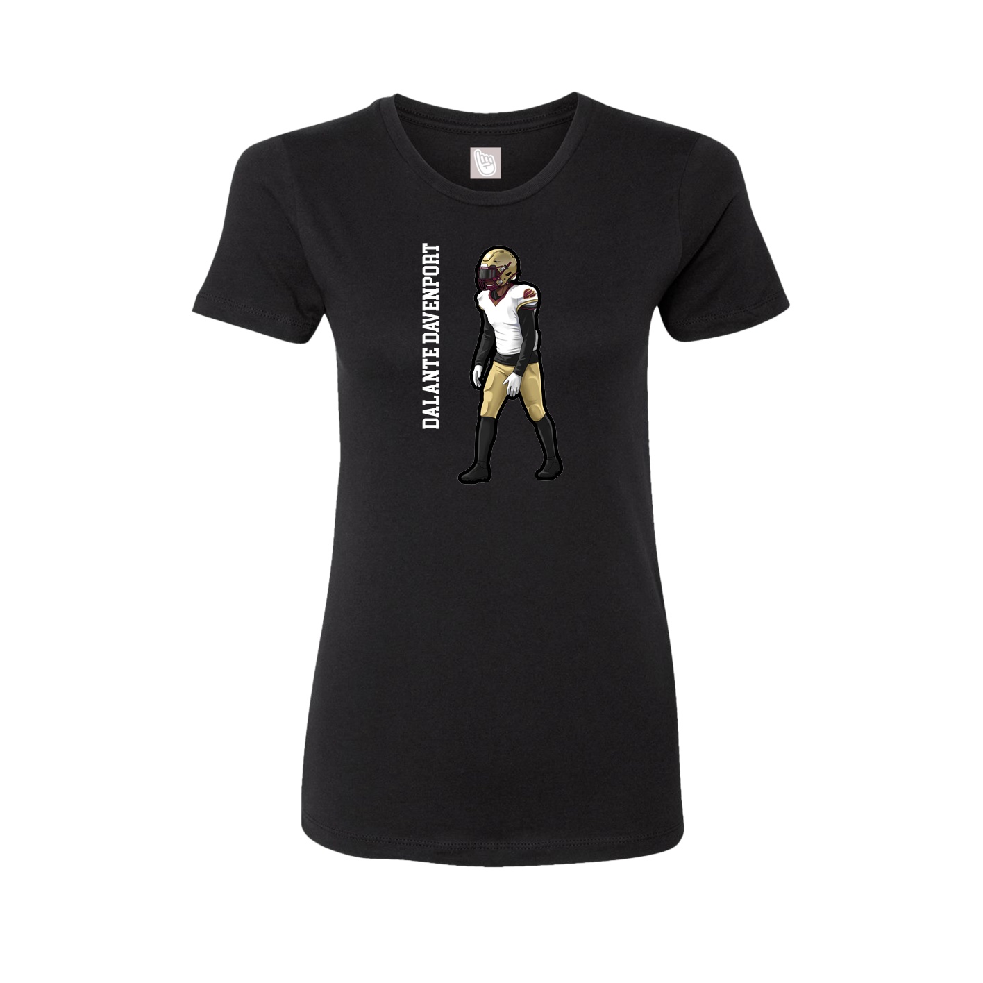 Fitted Women's Tee — Name Vertical in Black