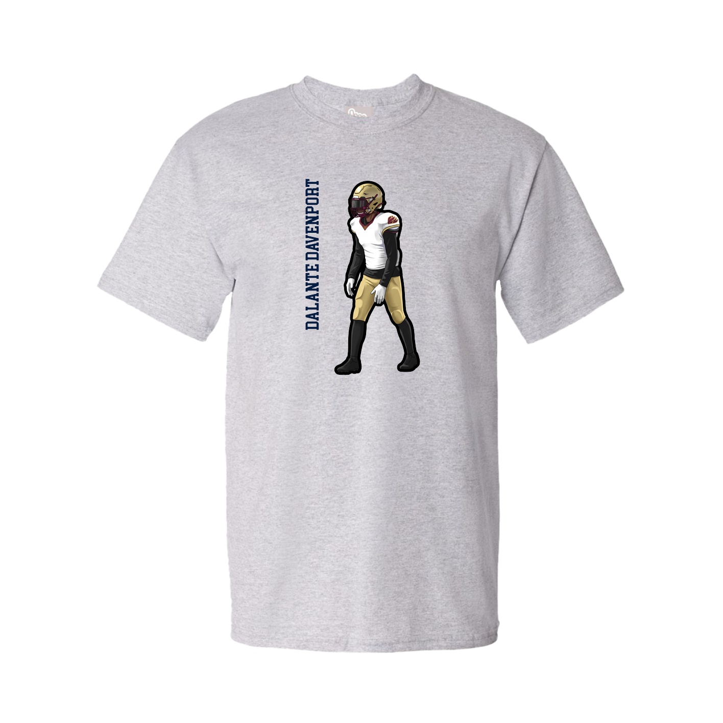 Youth Tee — Name Vertical in Grey