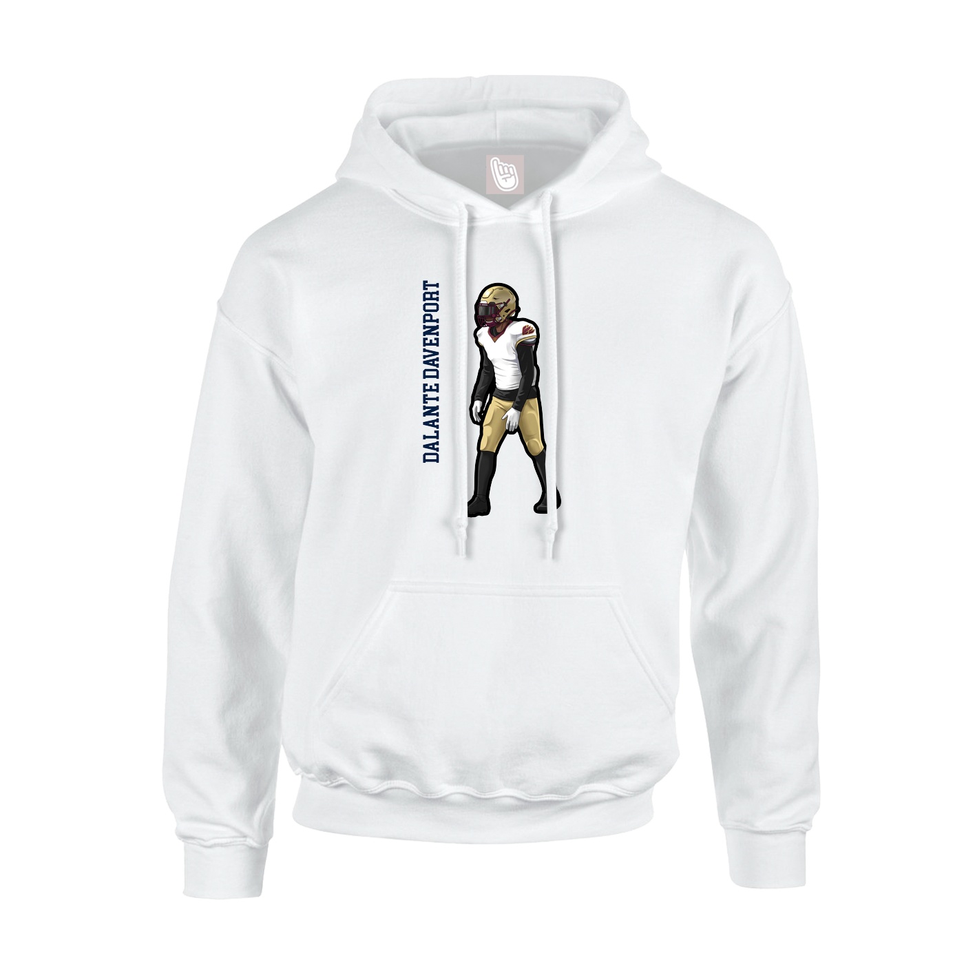 Hoodie — Name Vertical in White