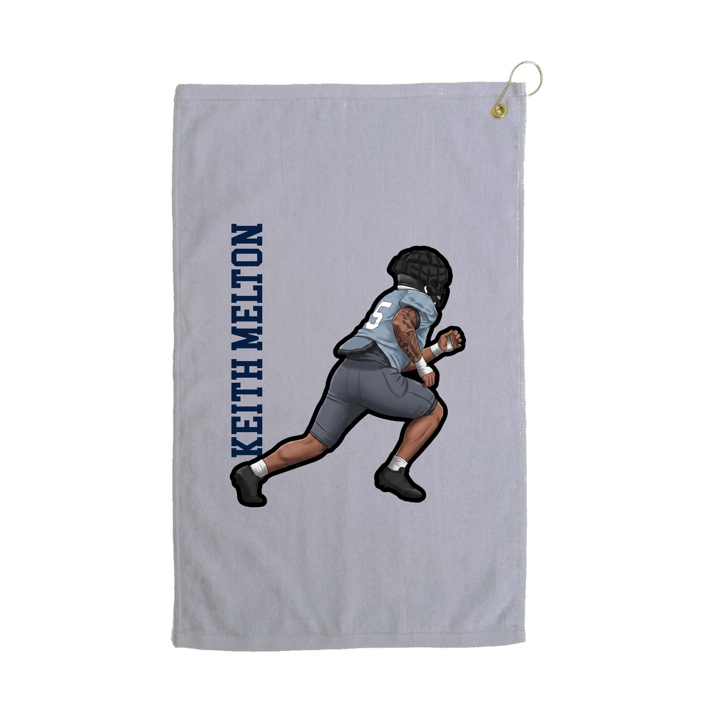 Golf Towel — Name Vertical in Grey