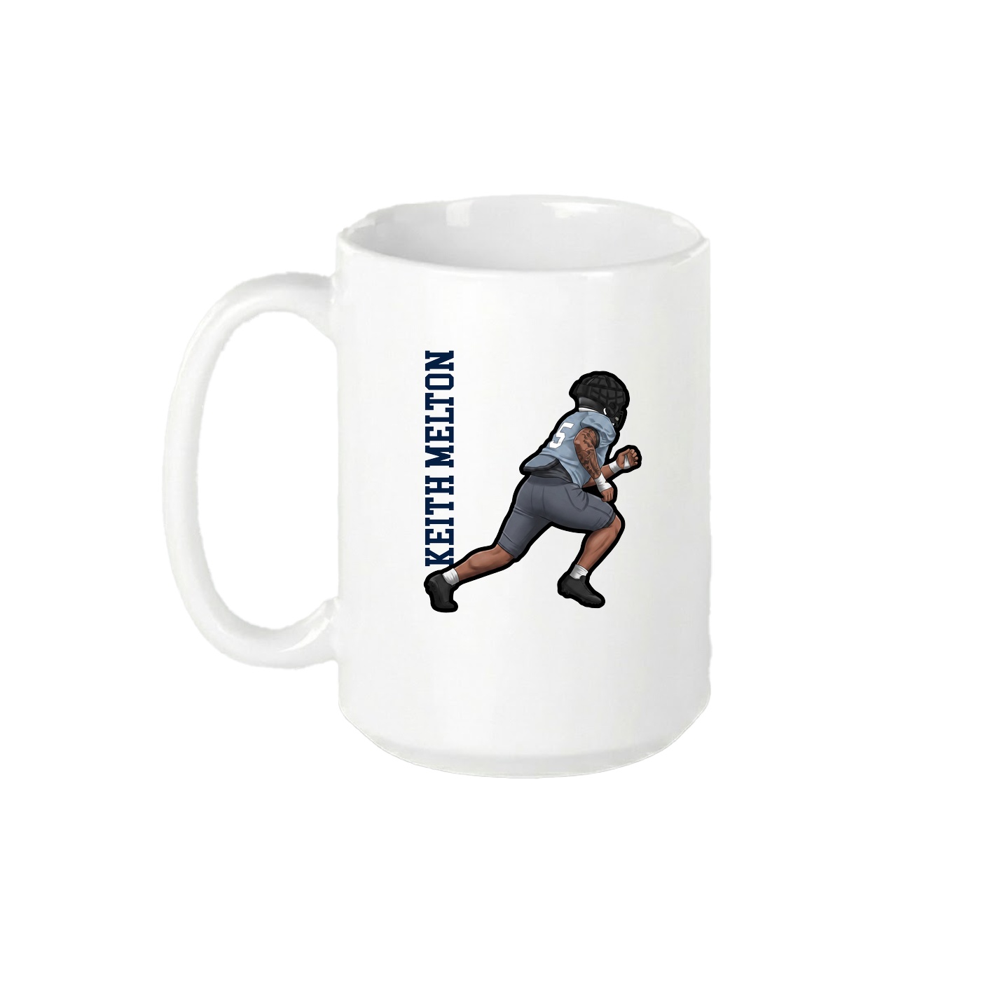 15oz Coffee Mug — Name Vertical in White