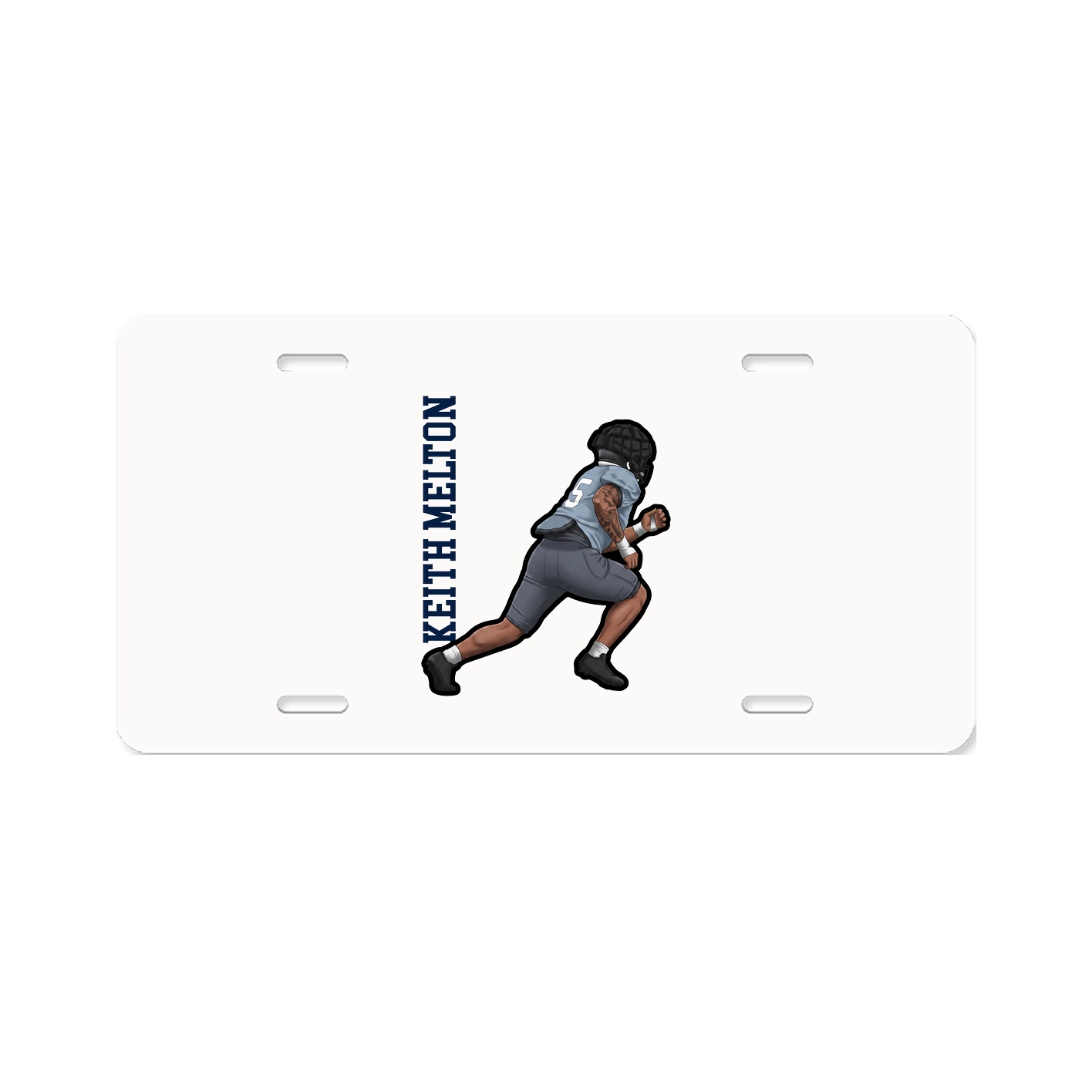 License Plate — Name Vertical in Classic