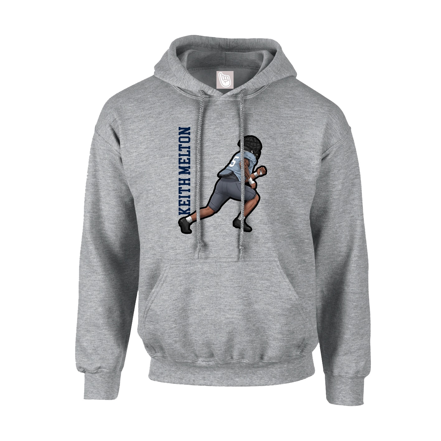 Youth Hoodie — Name Vertical in Grey