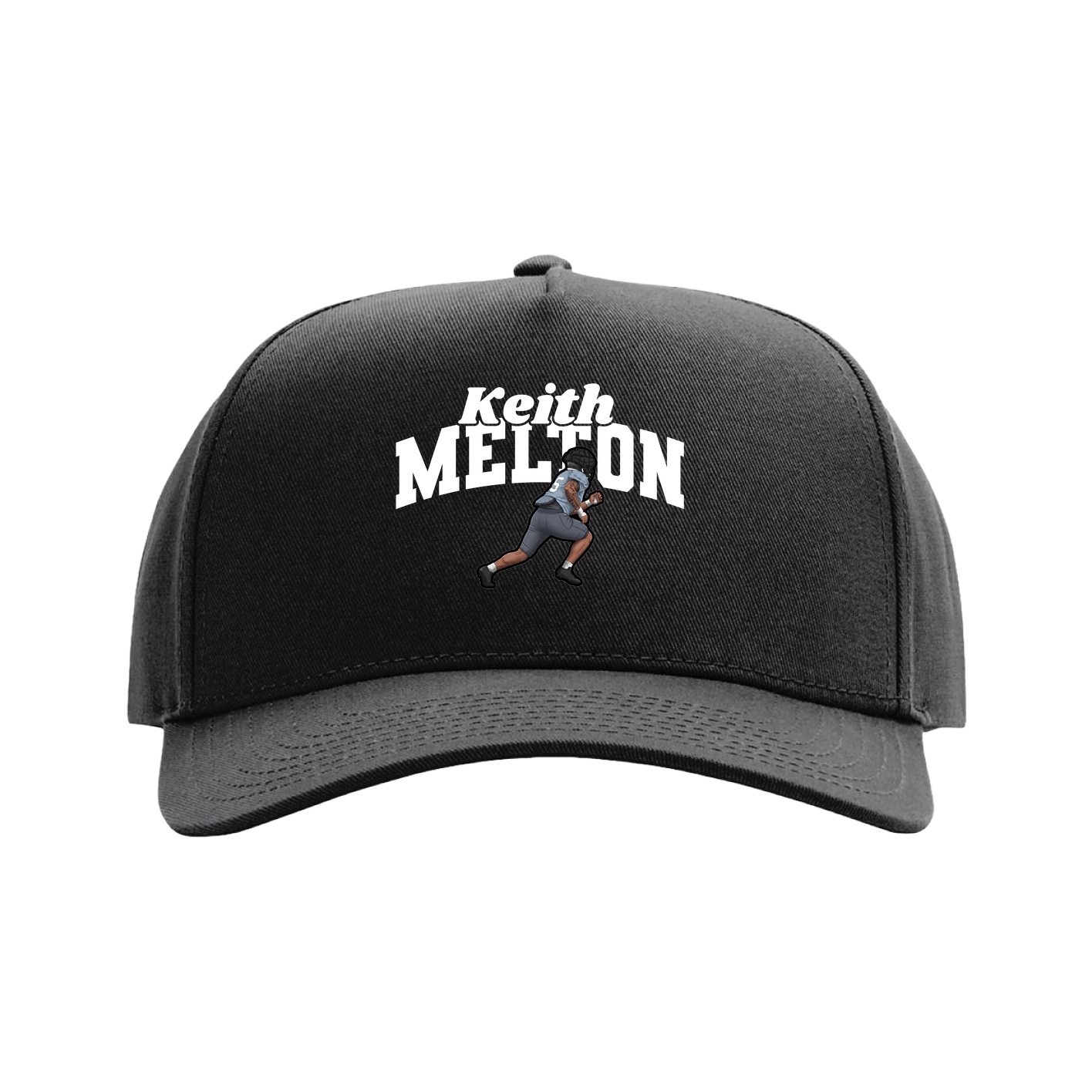 Full Fabric Five-Panel Champ Cap — Signature Arch in Black