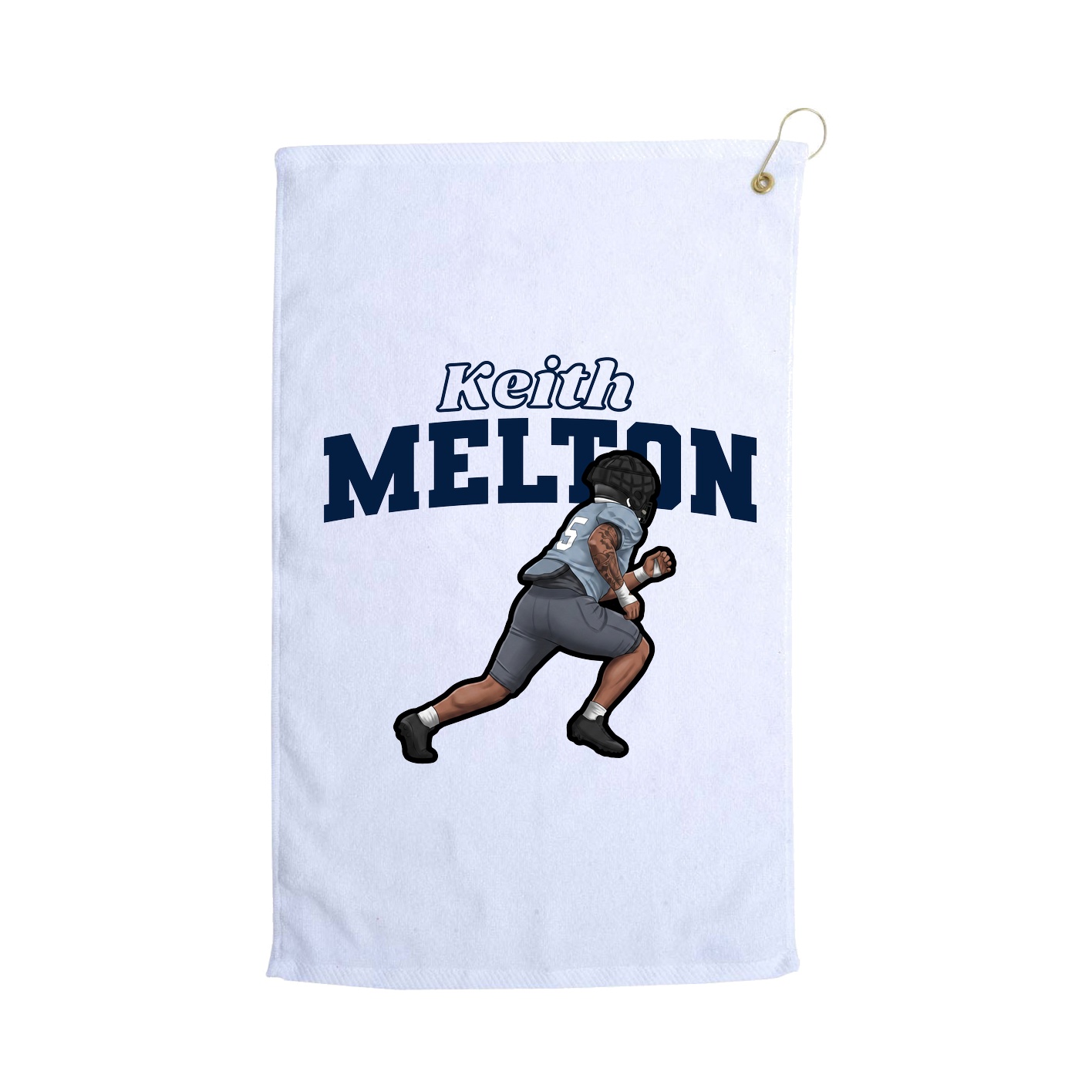 Golf Towel — Name Arch in White