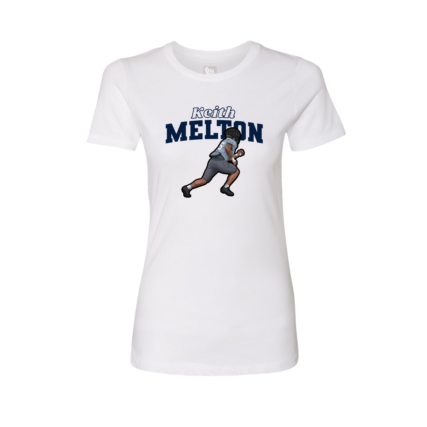 Fitted Women's Tee — Name Arch in White