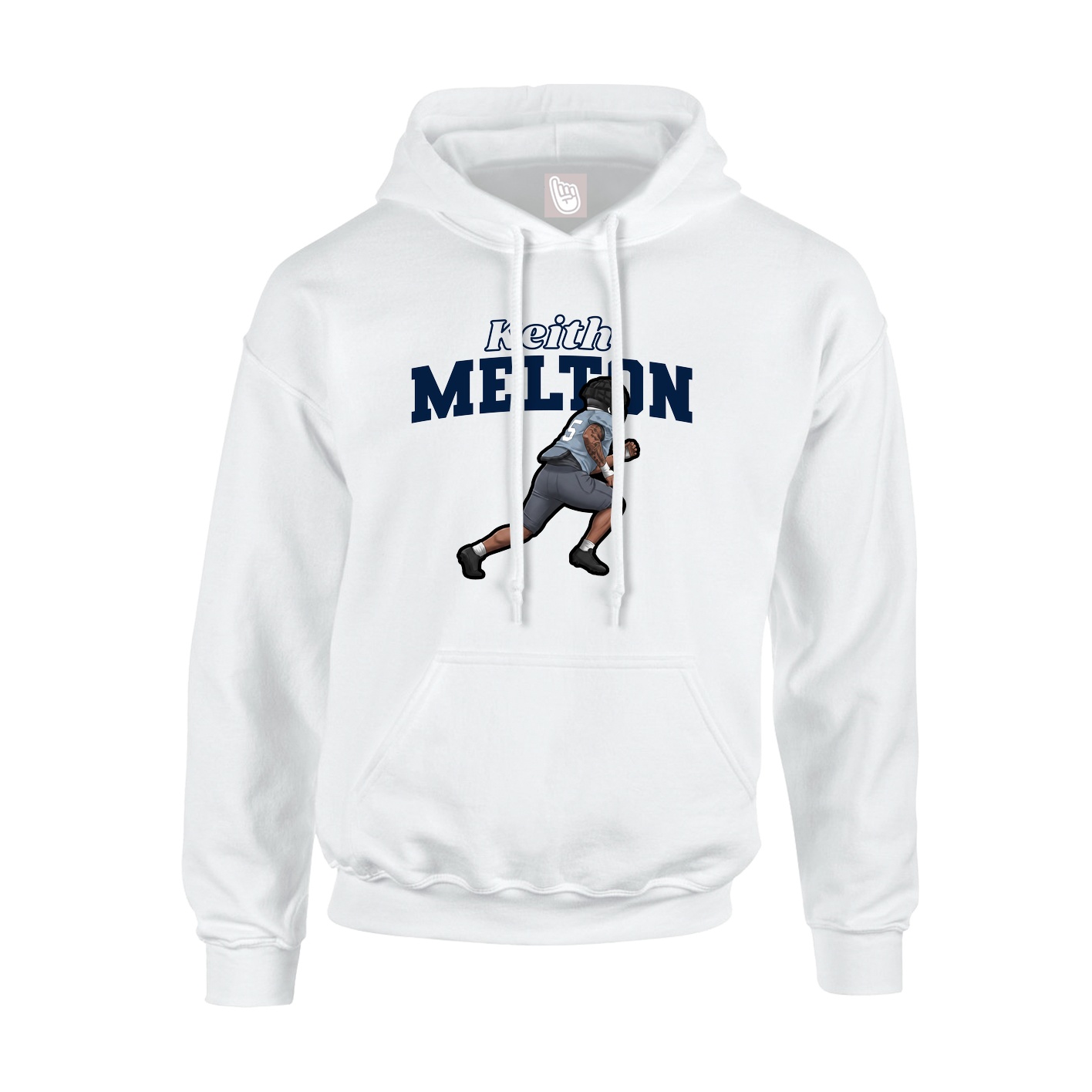 Youth Hoodie — Name Arch in White
