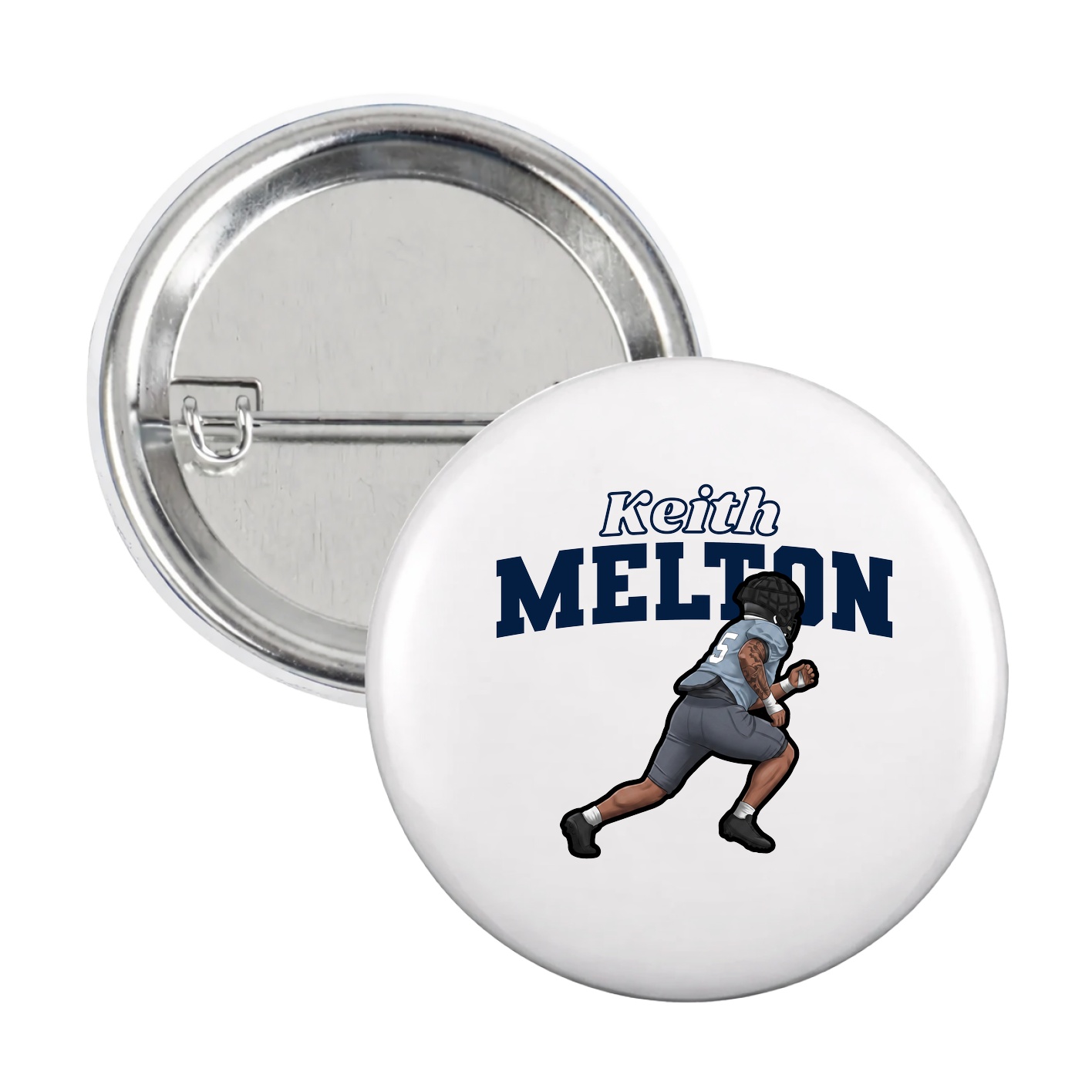 Game Day Button — Name Arch in White