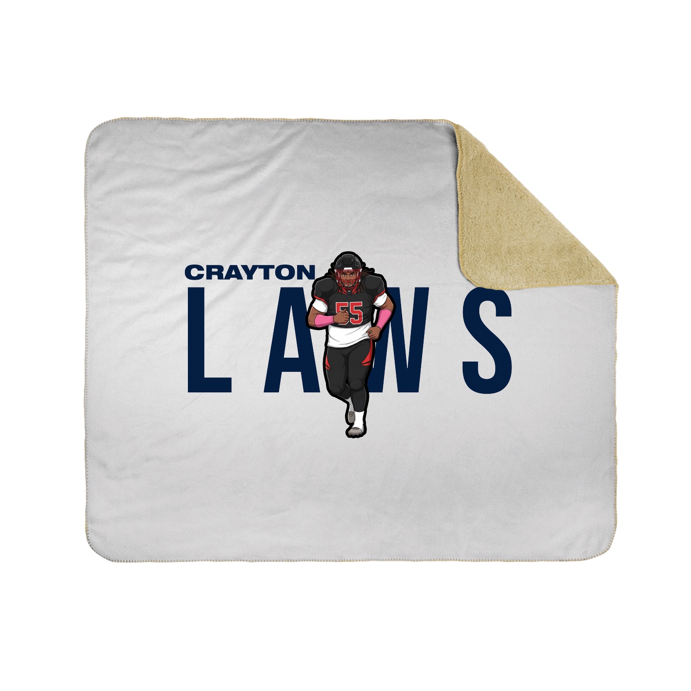 Throw Blanket — Player Name in White