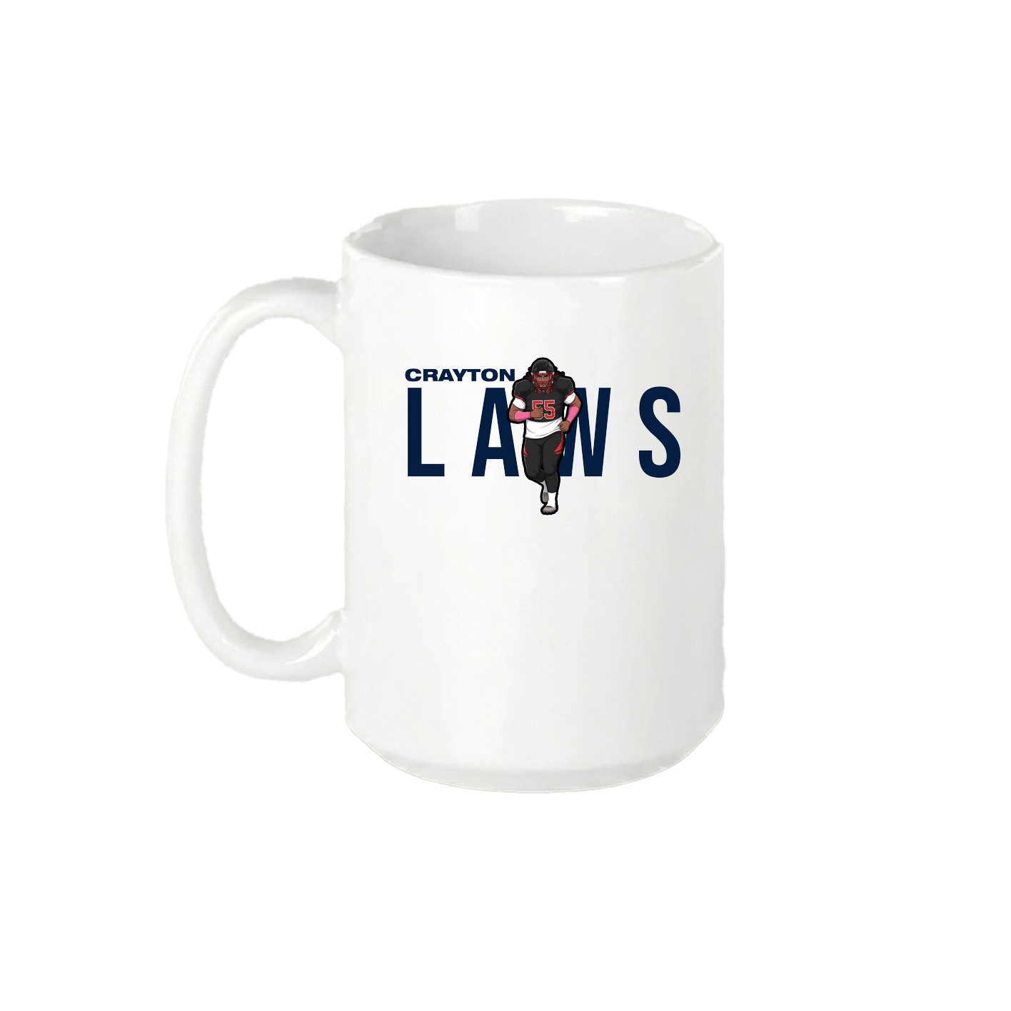 15oz Coffee Mug — Player Name in White
