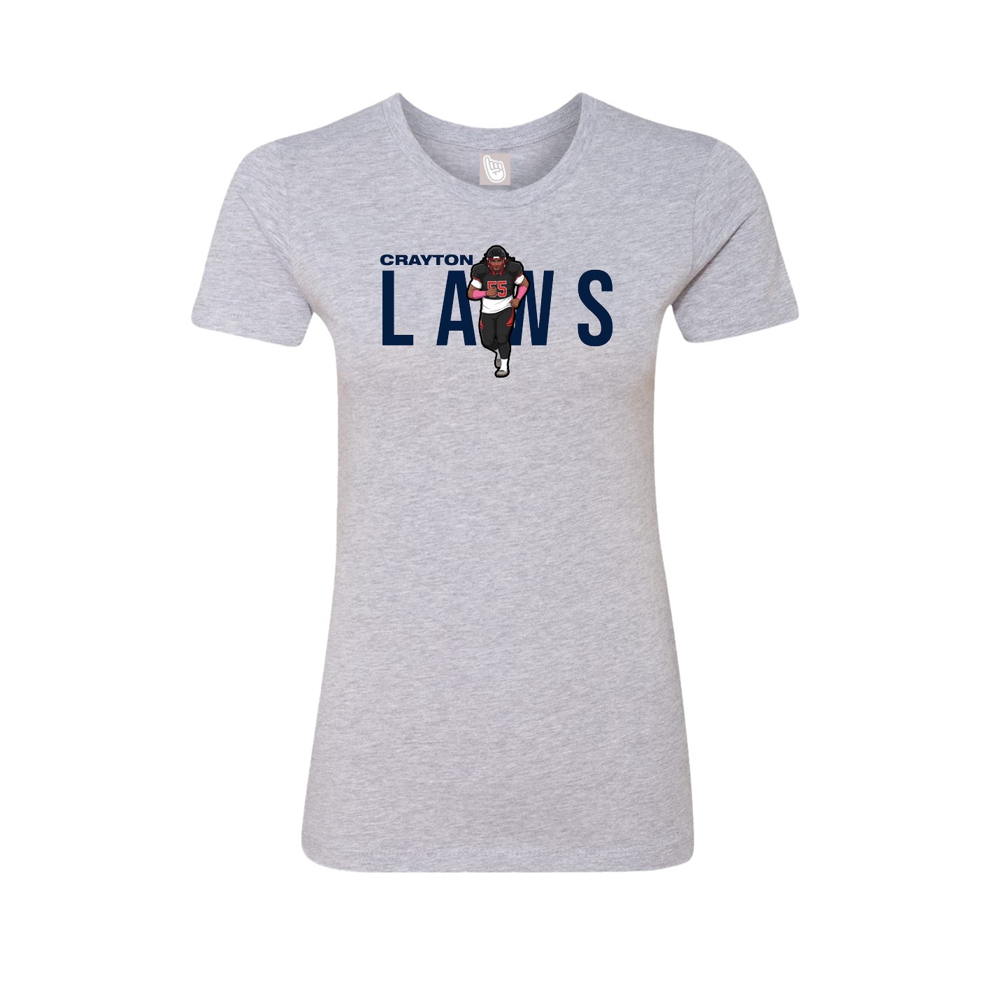 Fitted Women's Tee — Player Name in Grey