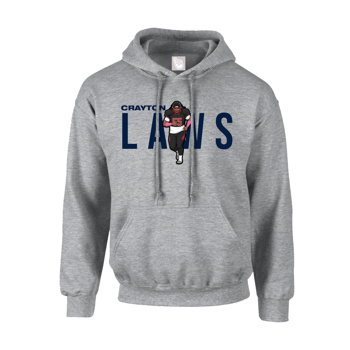 Hoodie — Player Name in Grey