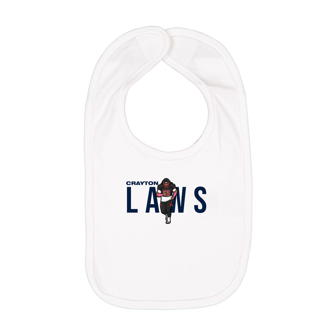 Infant Bib — Player Name in White