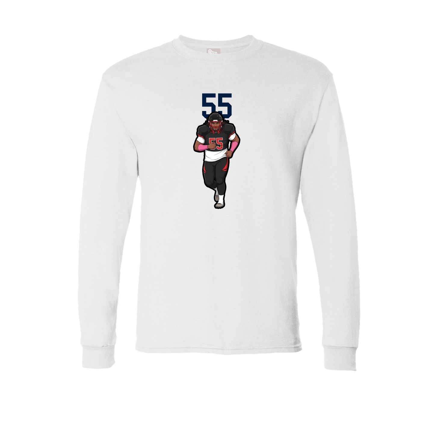 Long Sleeve Tee — Number Top in White
