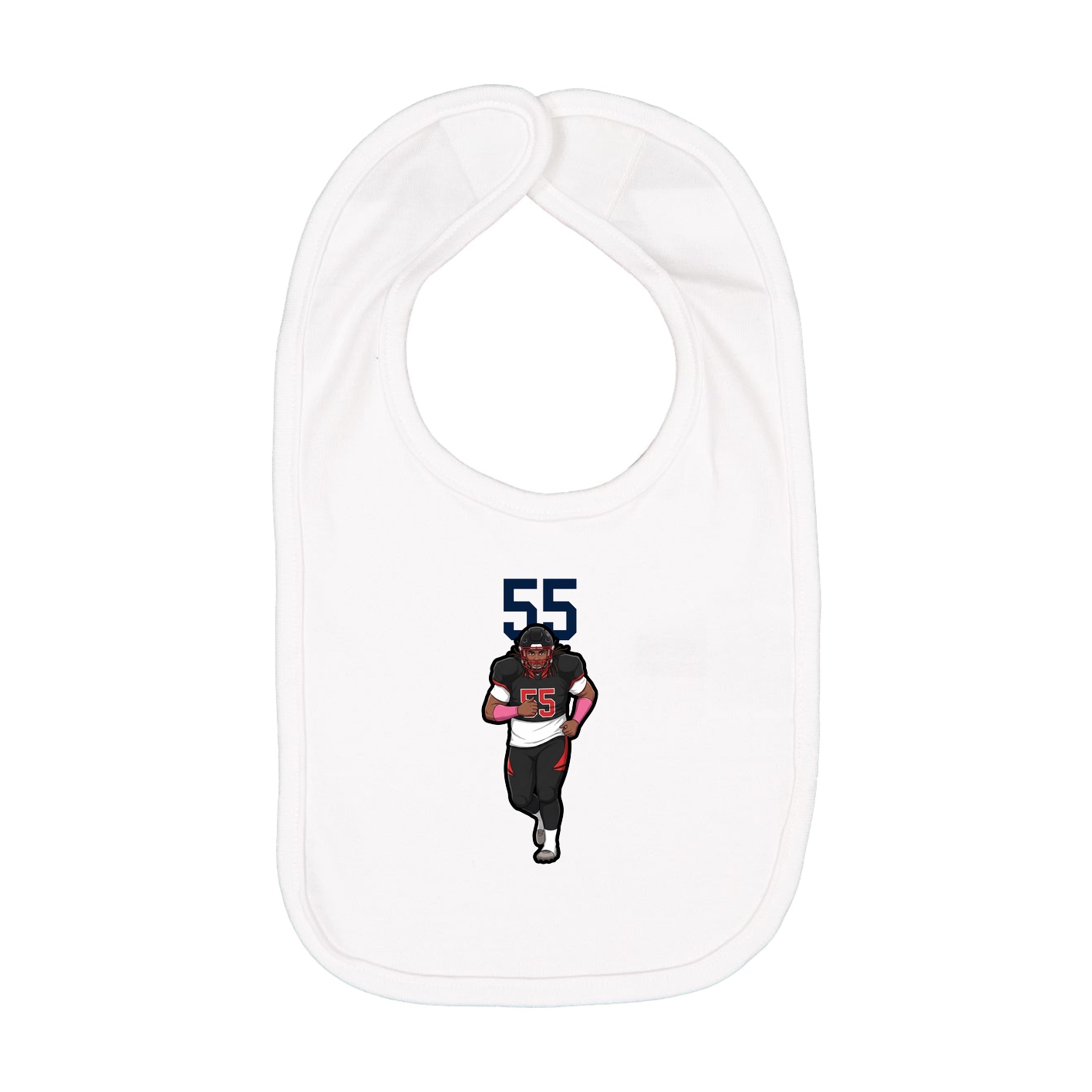 Infant Bib — Number Top in White