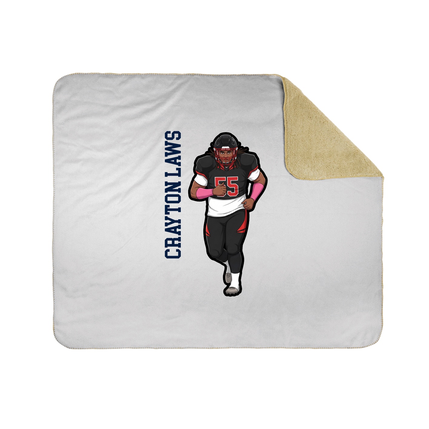 Throw Blanket — Name Vertical in White