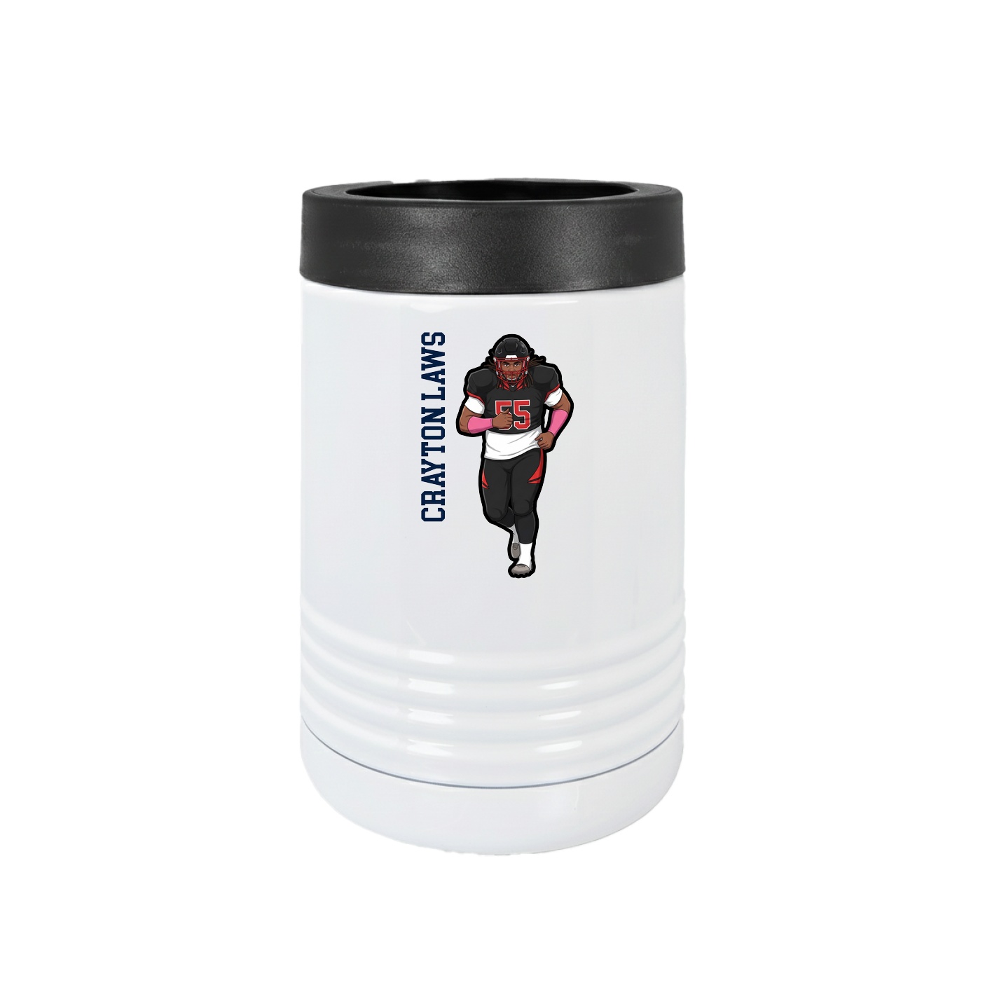 Beverage Holder — Name Vertical in White