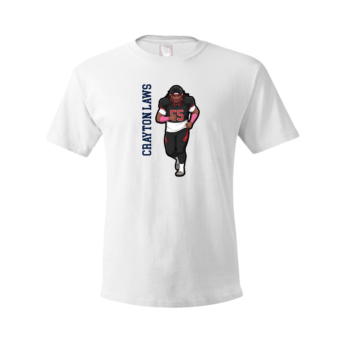 Tee — Name Vertical in White