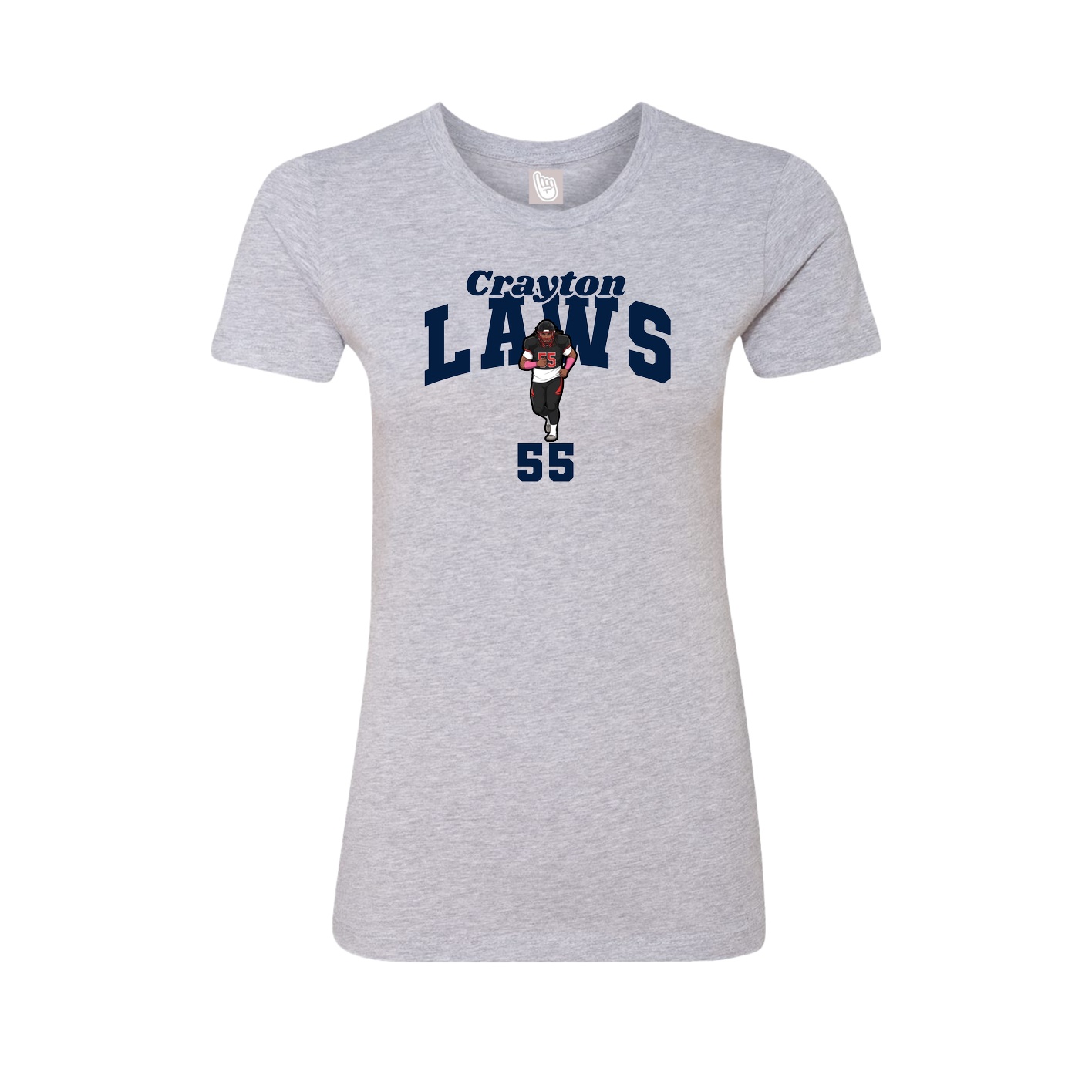 Fitted Women's Tee — Signature Arch in Grey