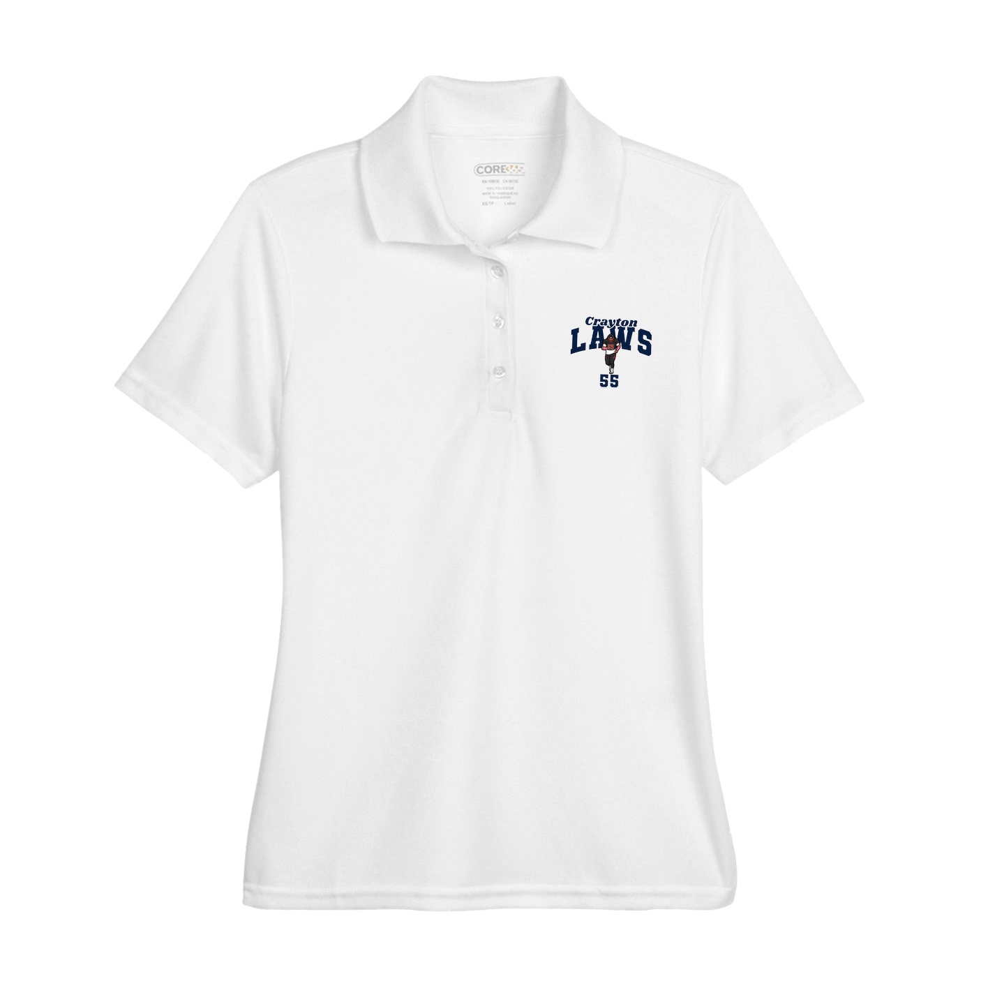 Womens Performance Polo — Signature Arch in White