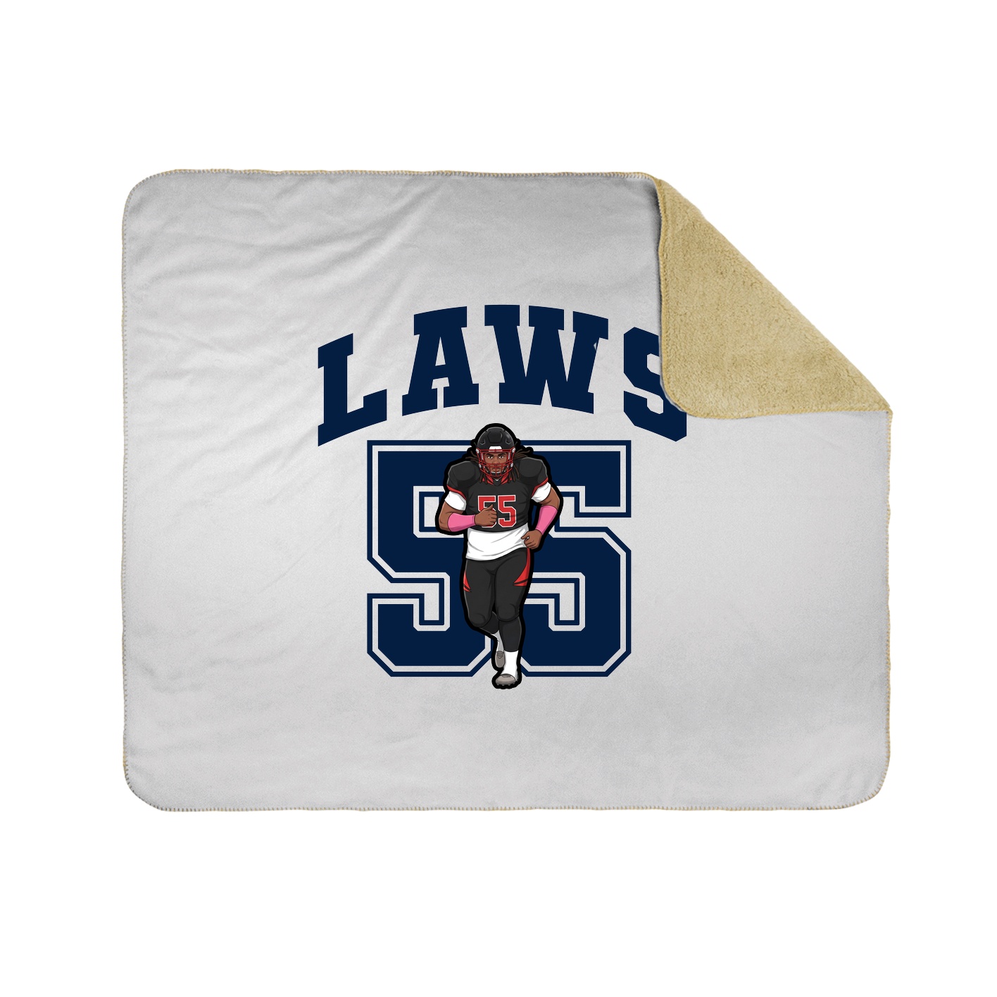 Throw Blanket — Number in White