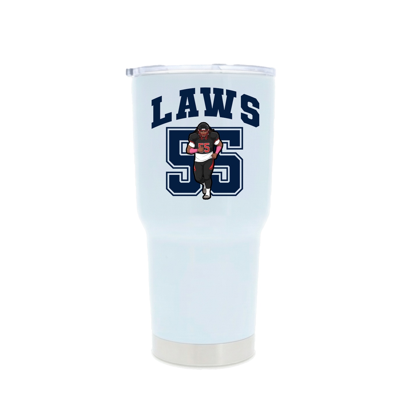 30oz Stainless Steel Tumbler — Number in White