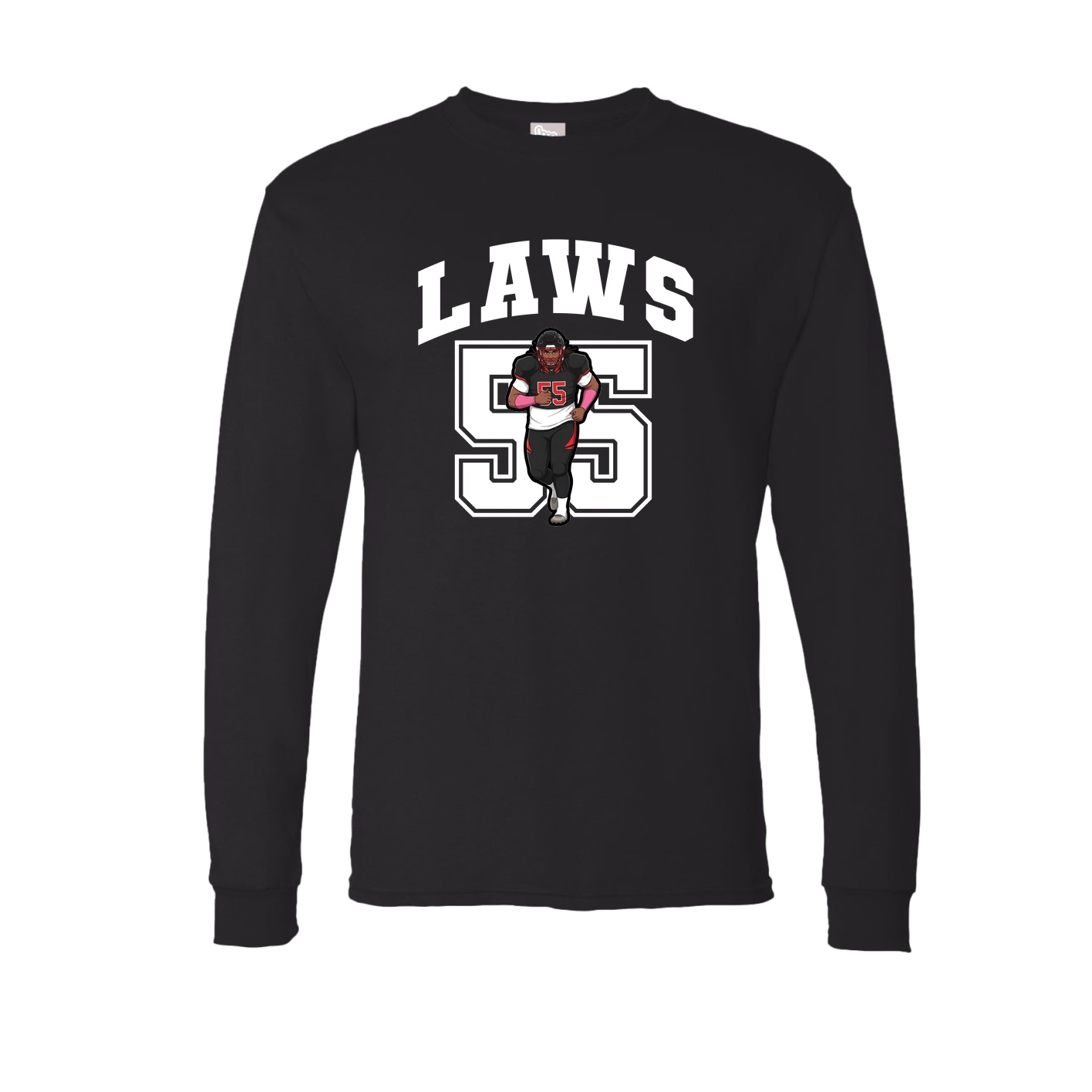 Long Sleeve Tee — Number in Black