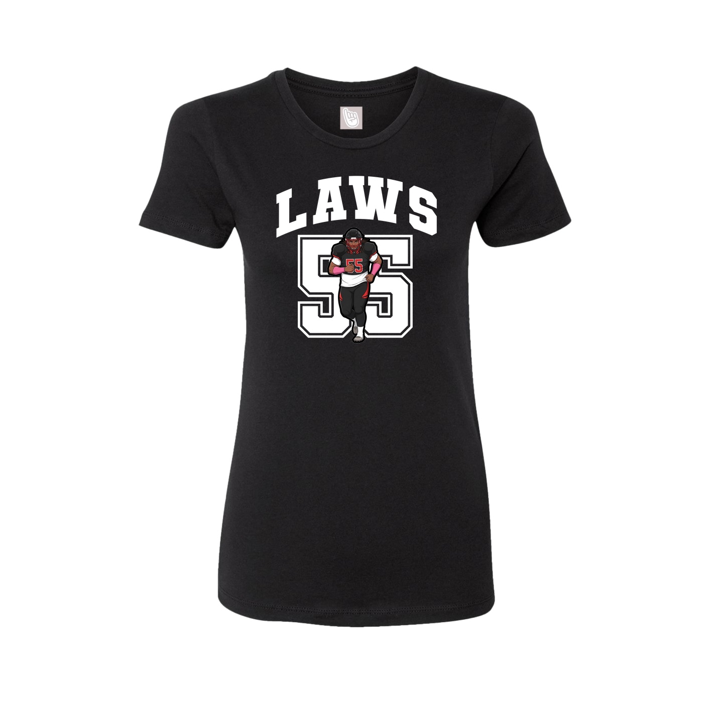 Fitted Women's Tee — Number in Black