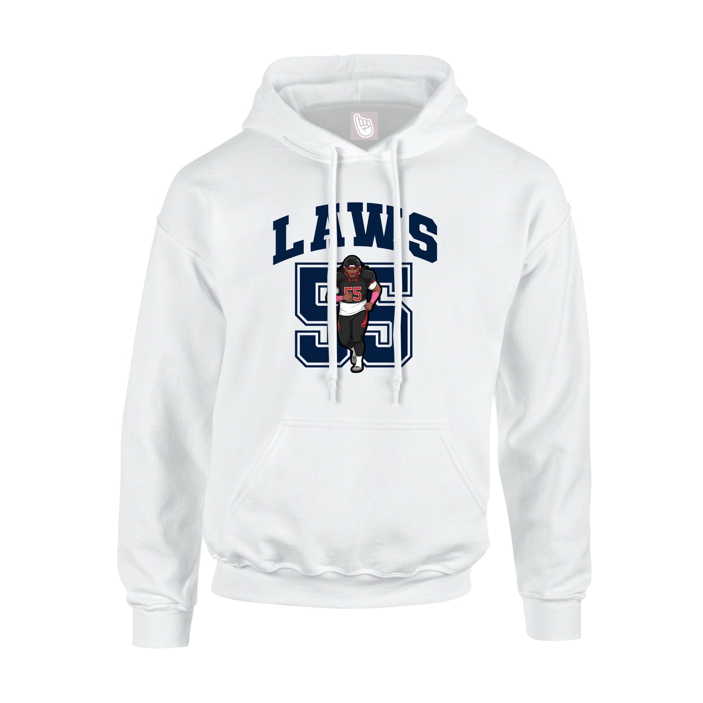 Youth Hoodie — Number in White