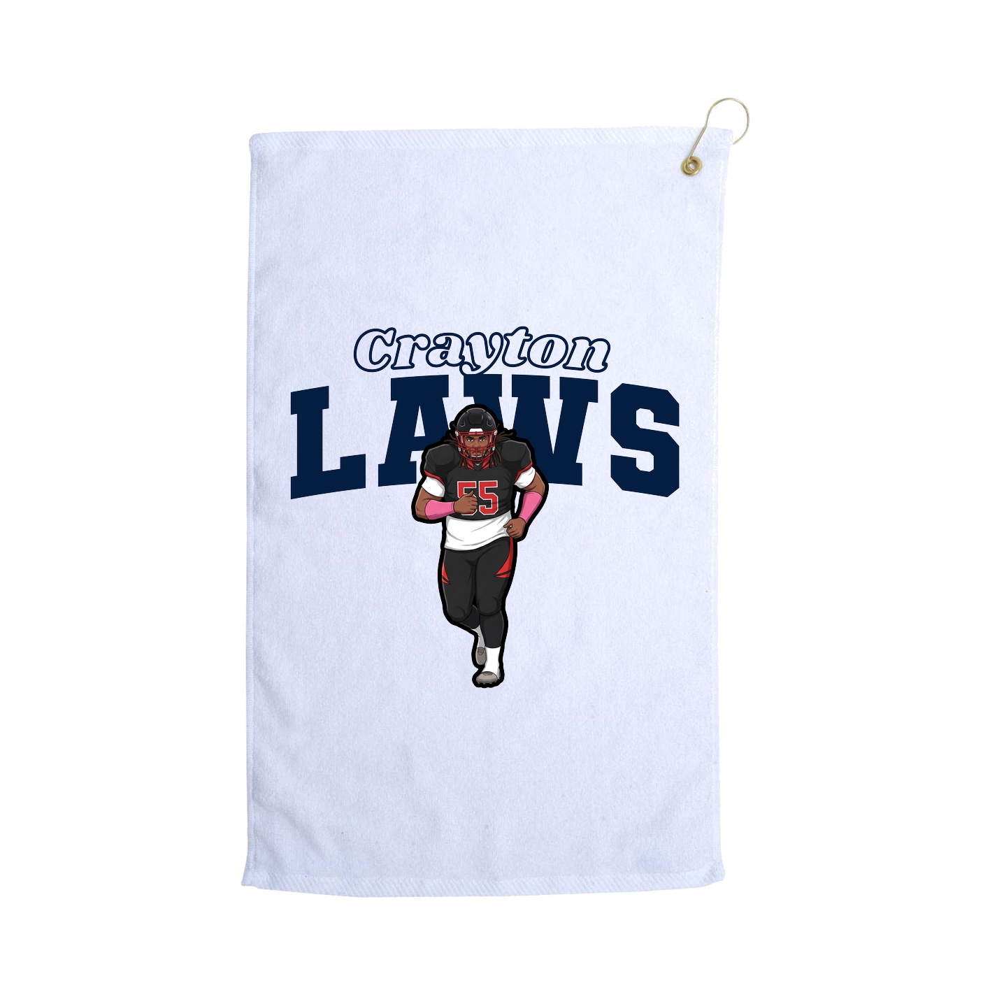 Golf Towel — Name Arch in White