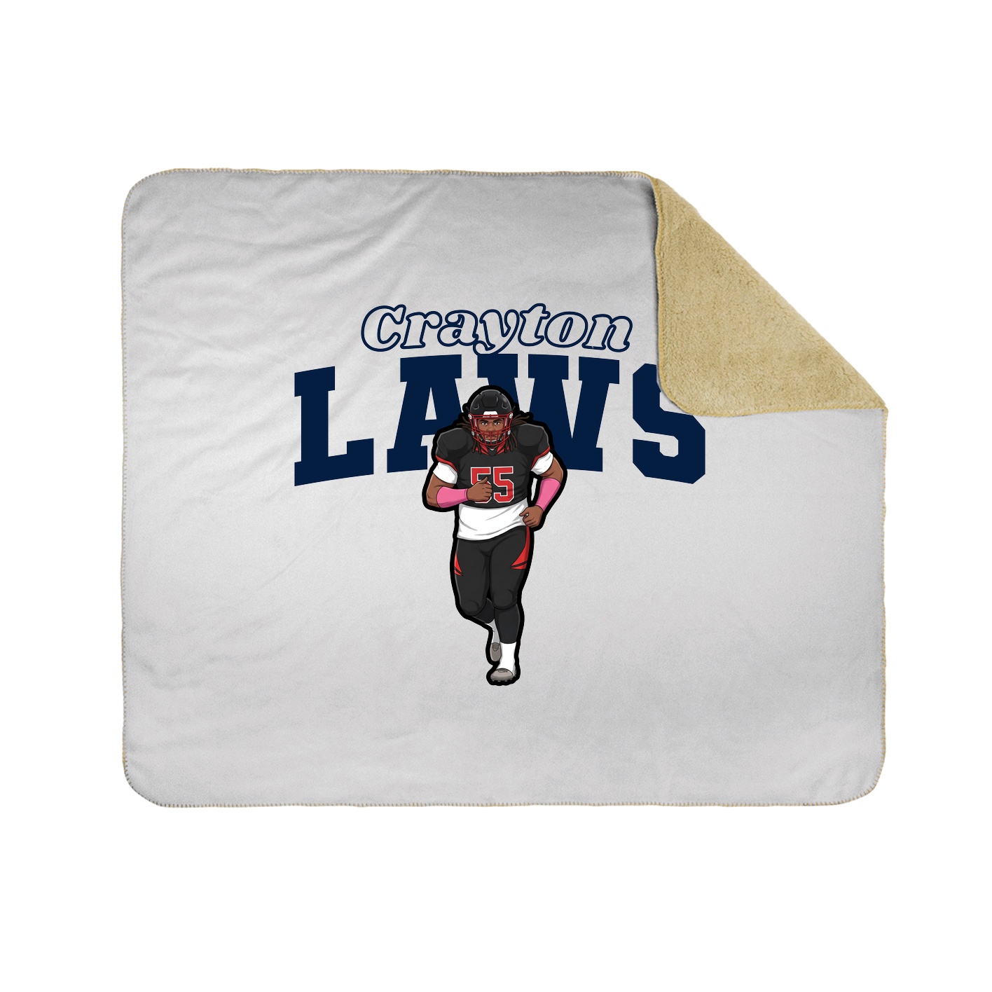 Throw Blanket — Name Arch in White
