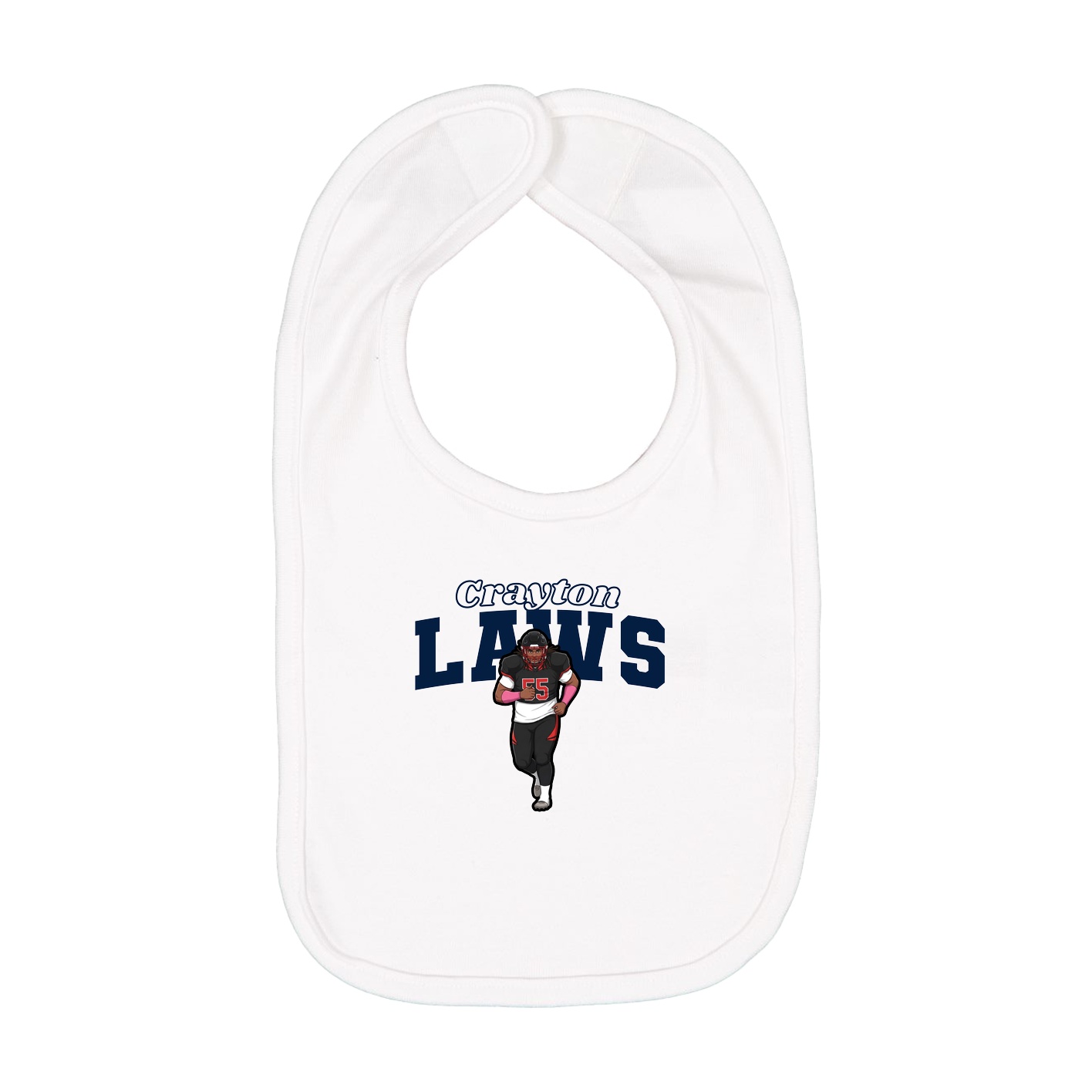 Infant Bib — Name Arch in White