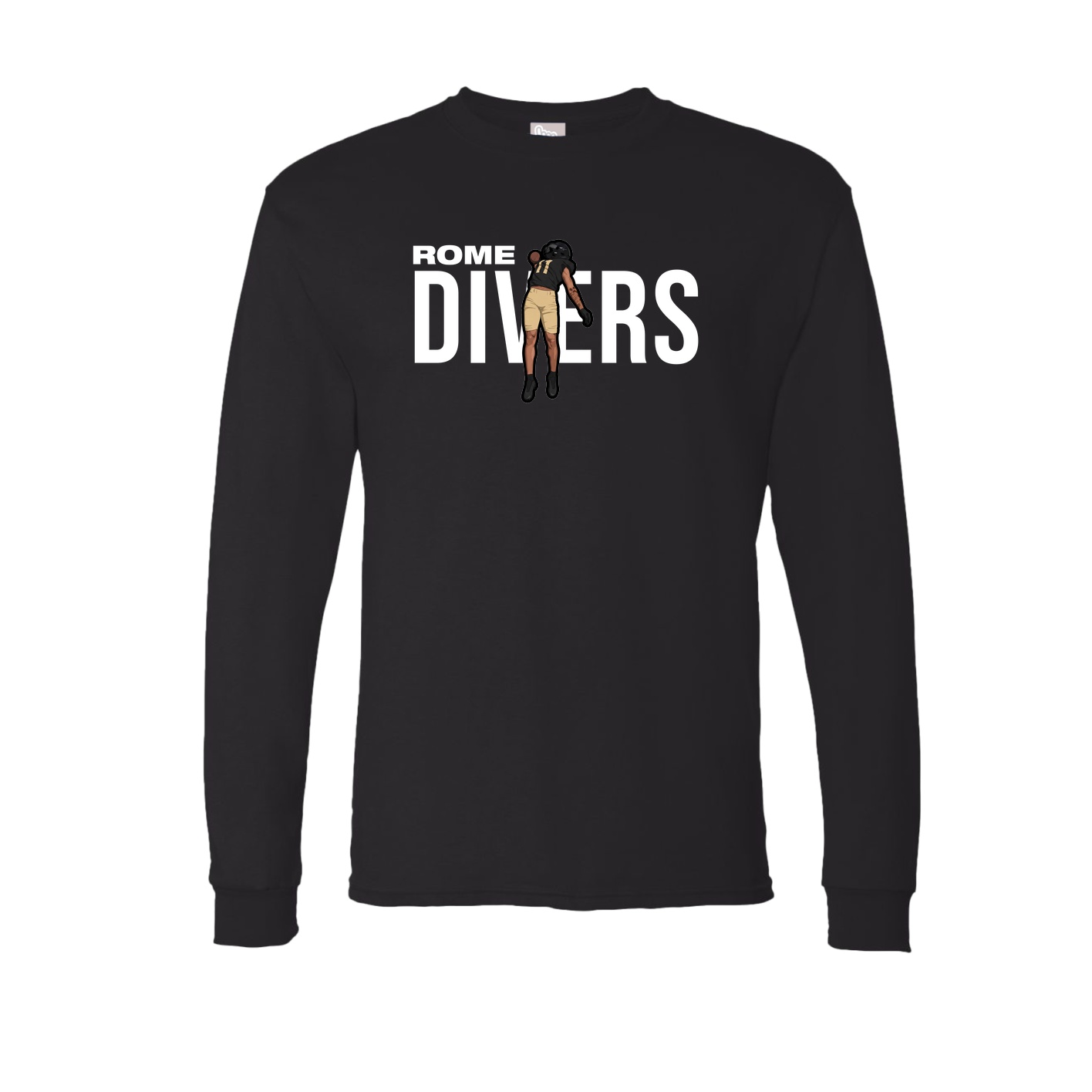 Long Sleeve Tee — Player Name in Black