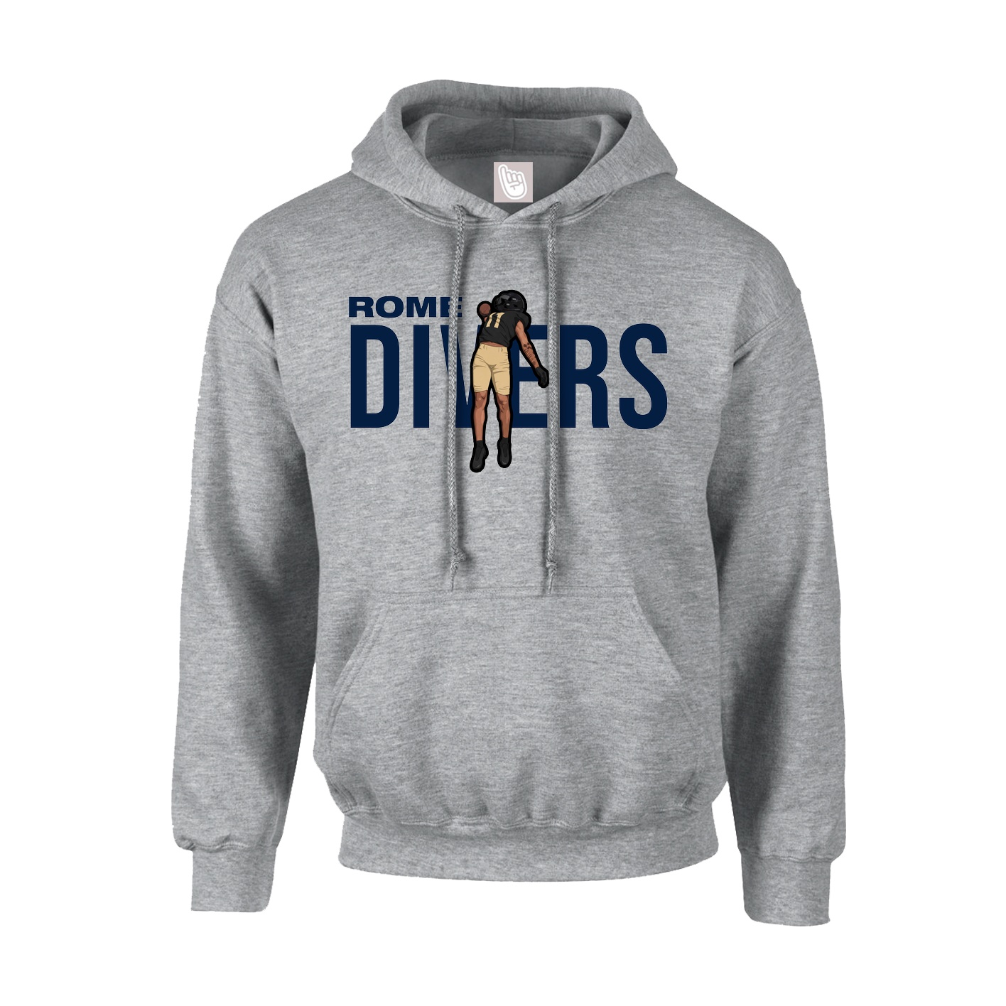 Hoodie — Player Name in Grey