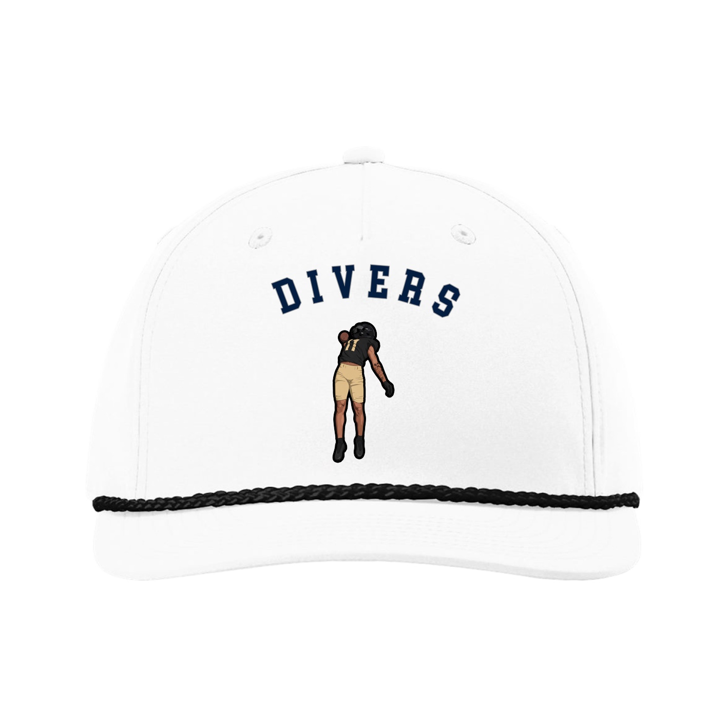 Five-Panel Classic Rope Cap — Shirsey Arch in White