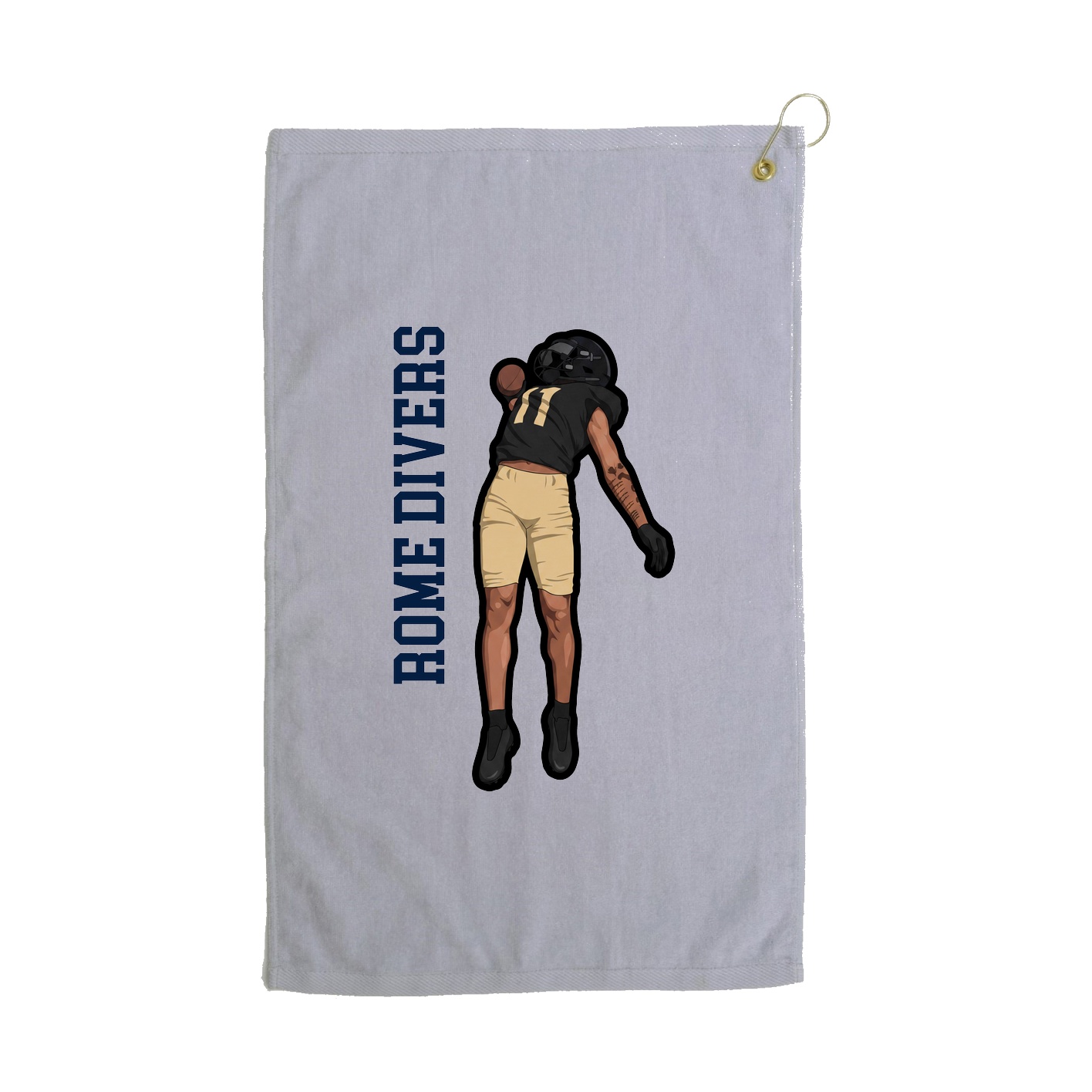 Golf Towel — Name Vertical in Grey