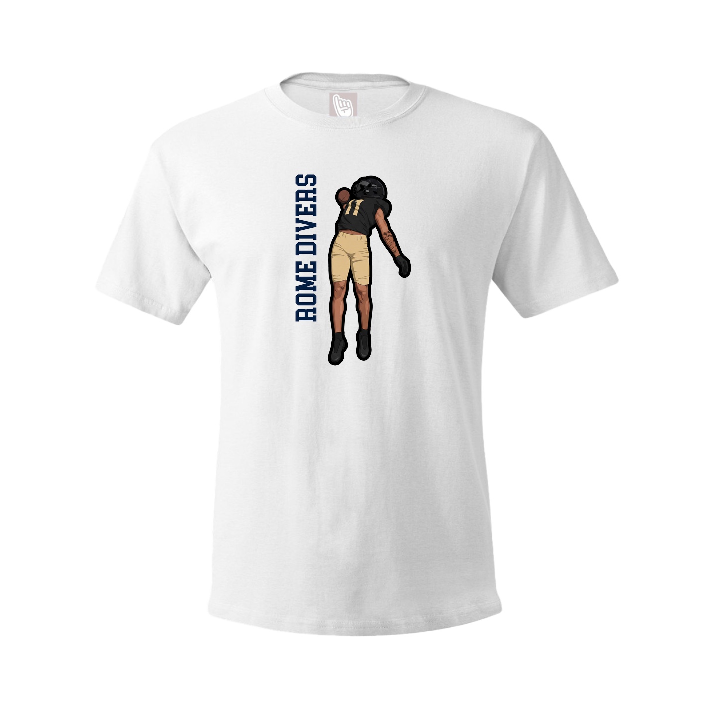 Youth Tee — Name Vertical in White