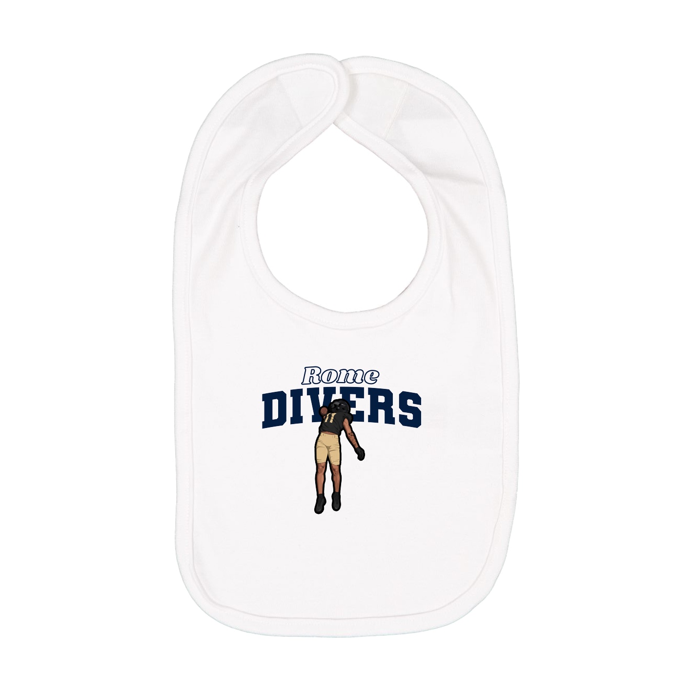 Infant Bib — Name Arch in White