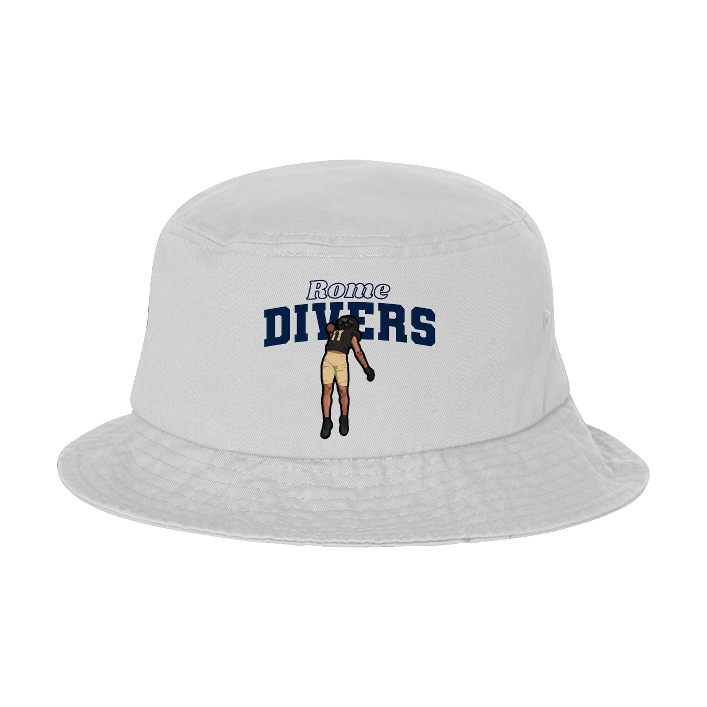 Bucket Cap — Name Arch in White