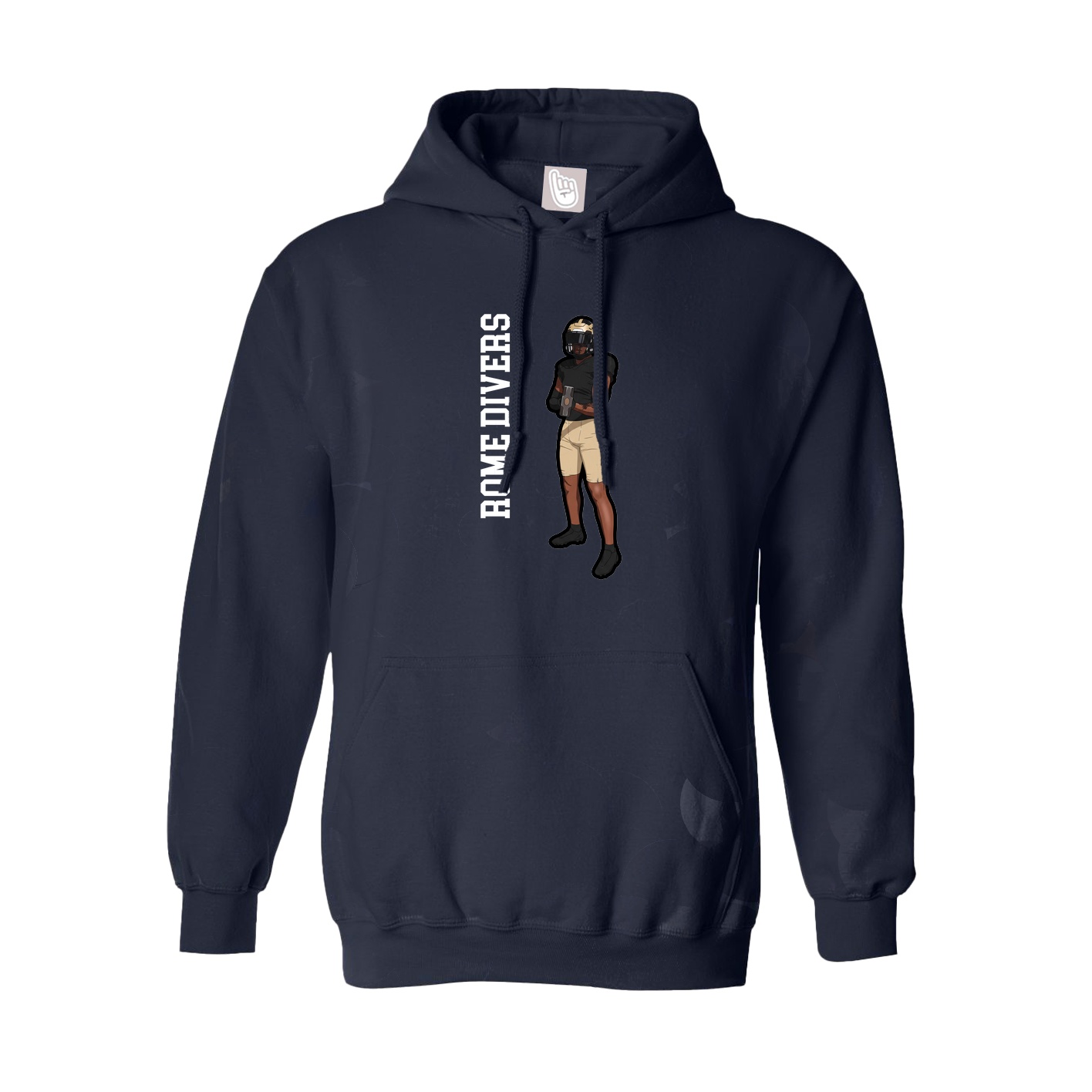 Youth Hoodie — Name Vertical in Navy