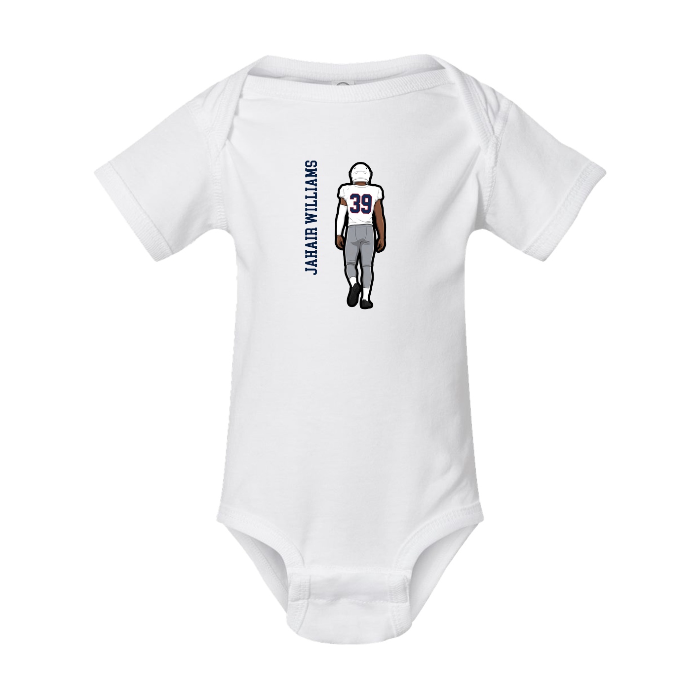 Baby Onesie — Name Vertical in White