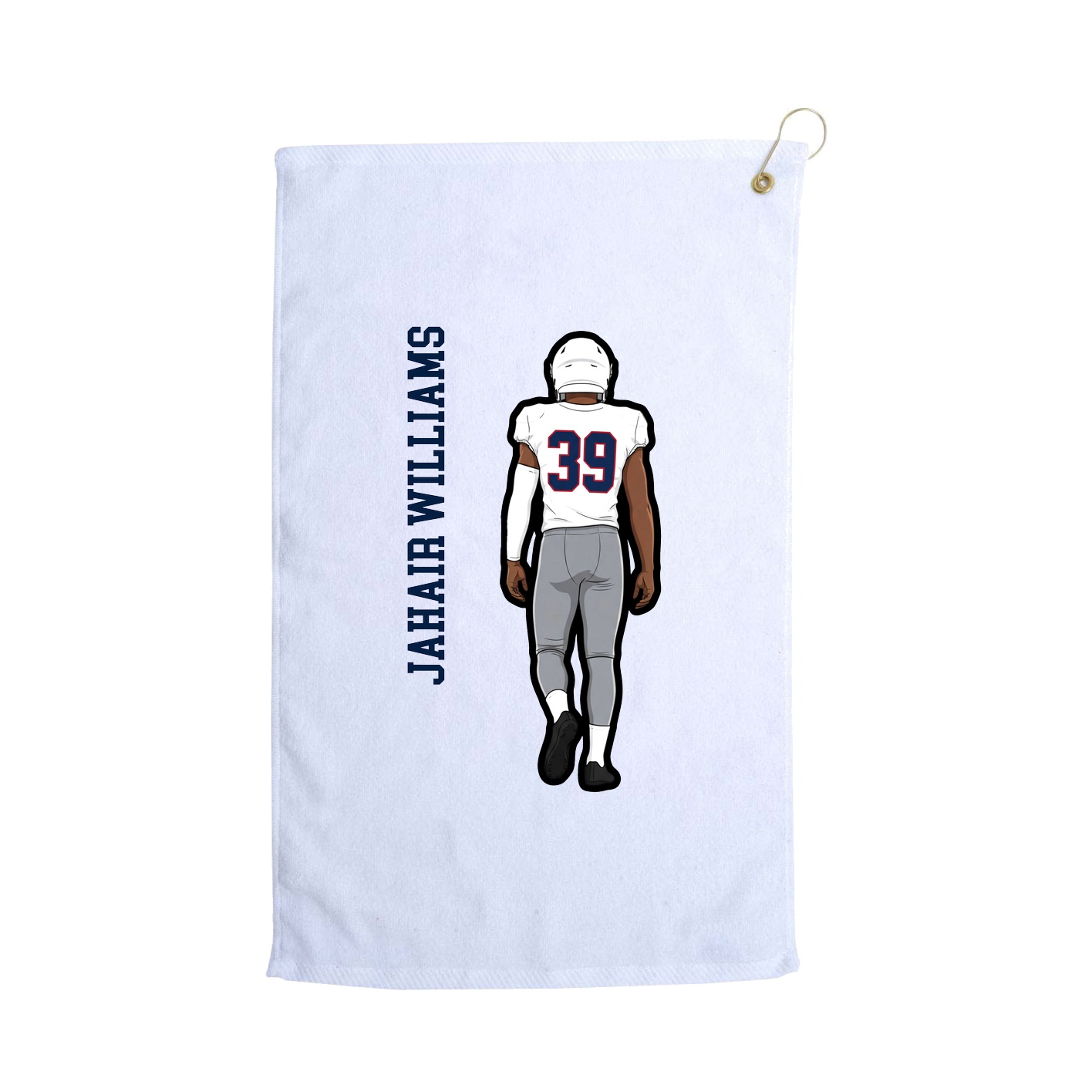 Golf Towel — Name Vertical in White